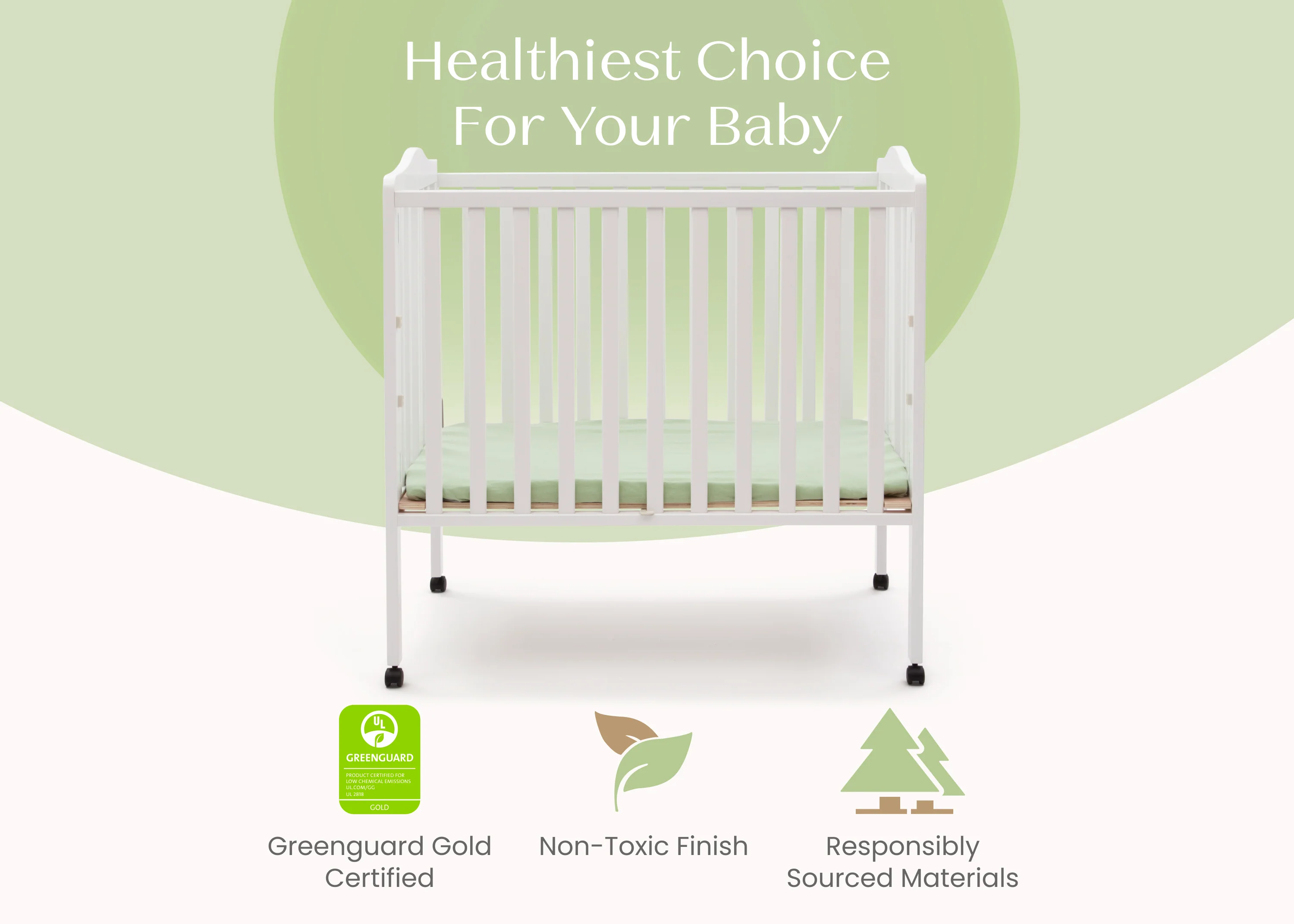 Folding Portable Mini Baby Crib with 1.5-inch Mattress - Image 18