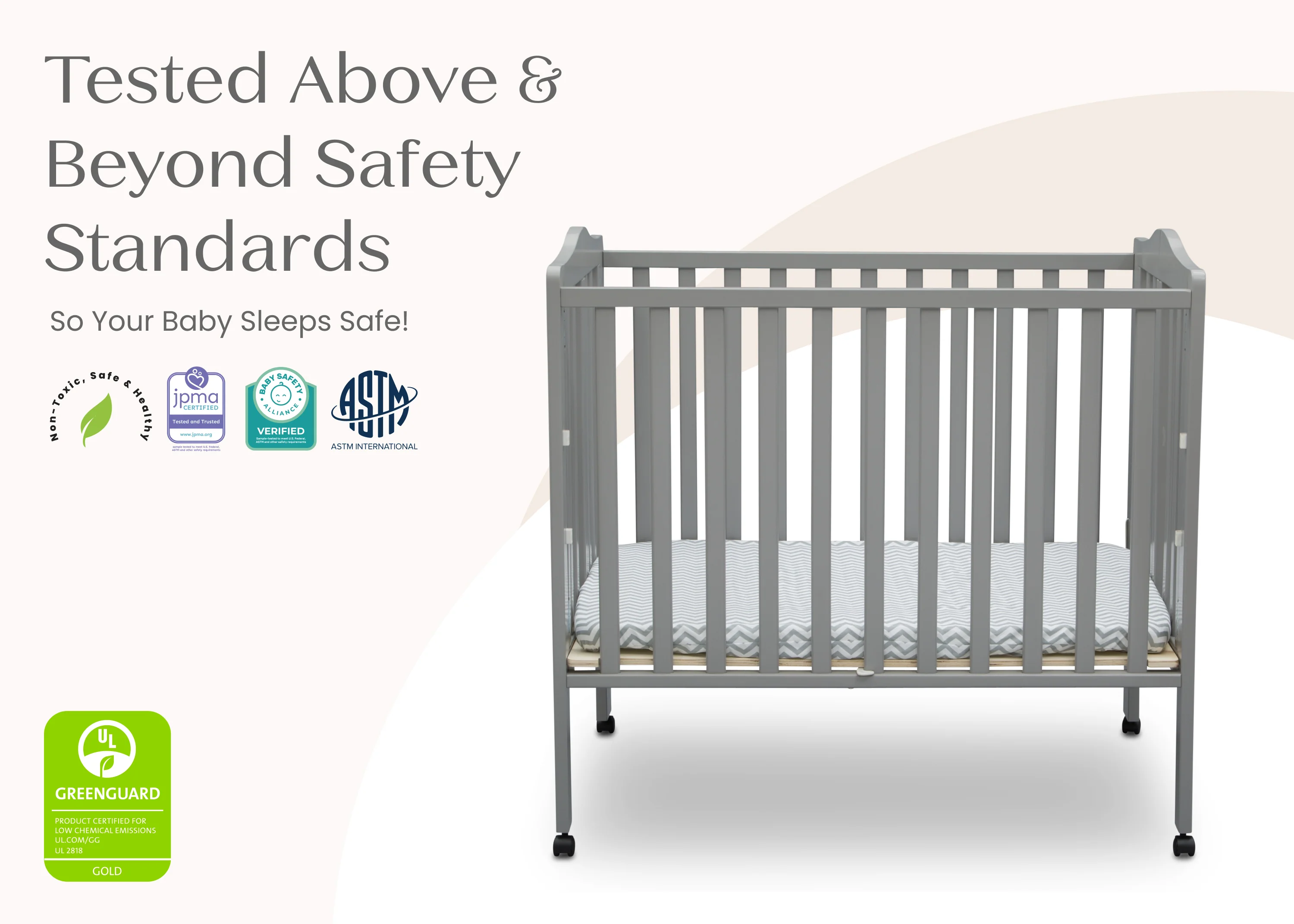 Folding Portable Mini Baby Crib with 1.5-inch Mattress - Image 8