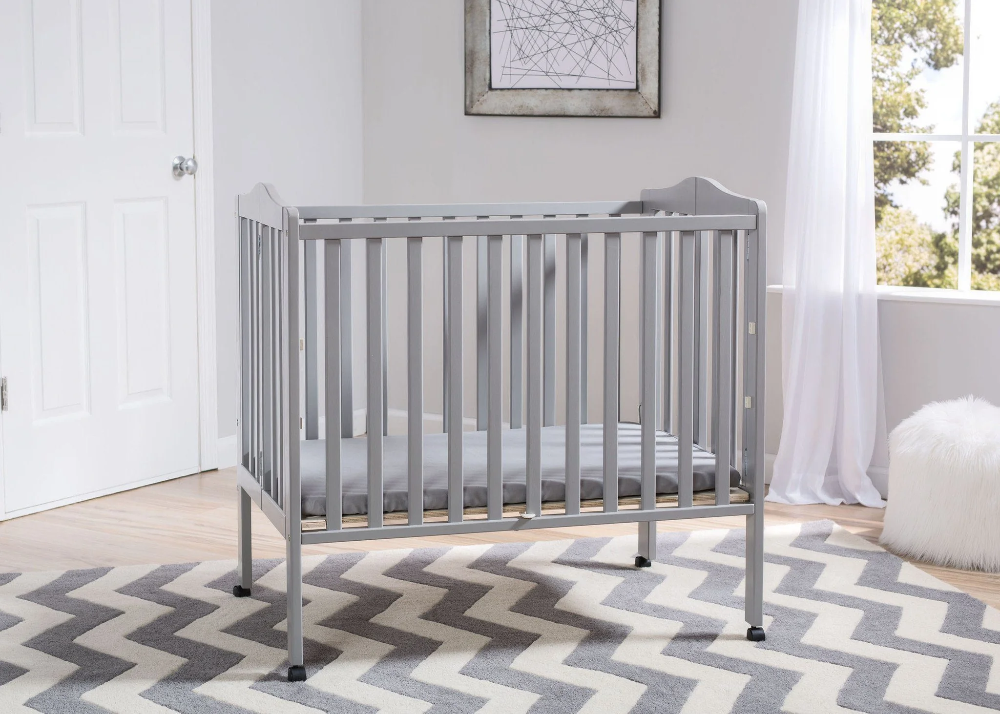Portable Folding Crib with Mattress - Image 10