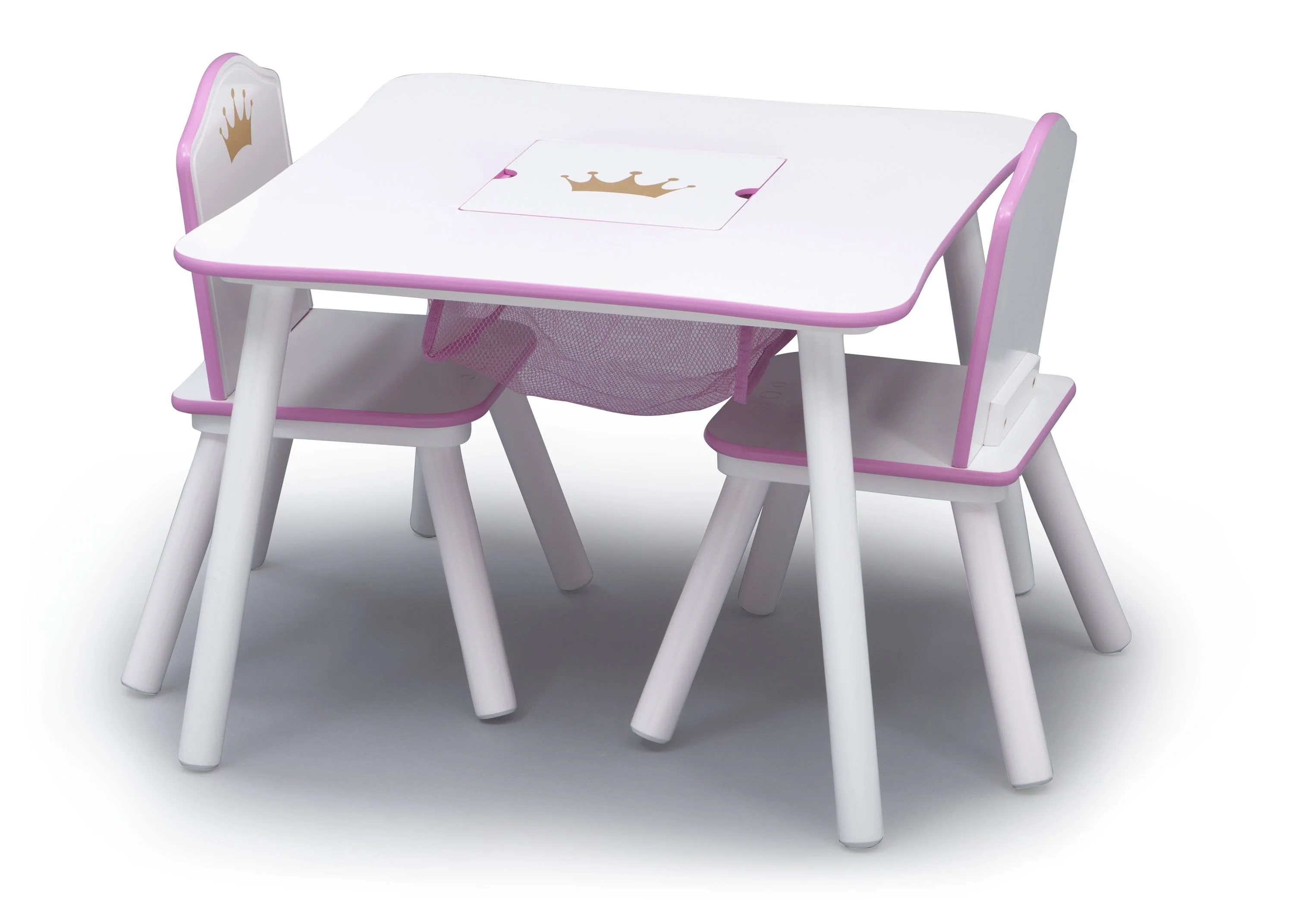 Princess Crown Kids Chair Set and Table, White/Pink - Image 4