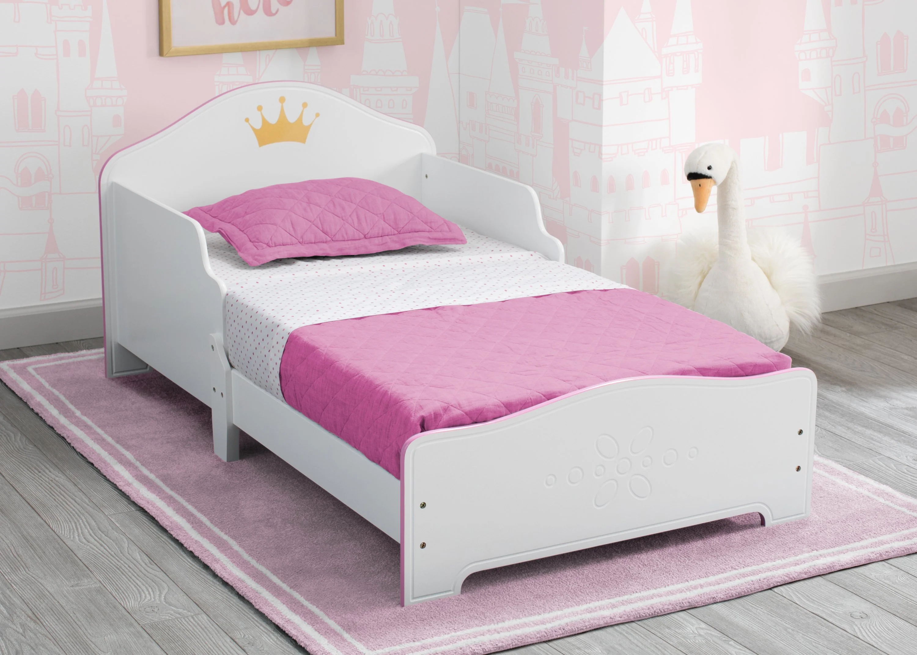 Princess Crown Wood Toddler Bed