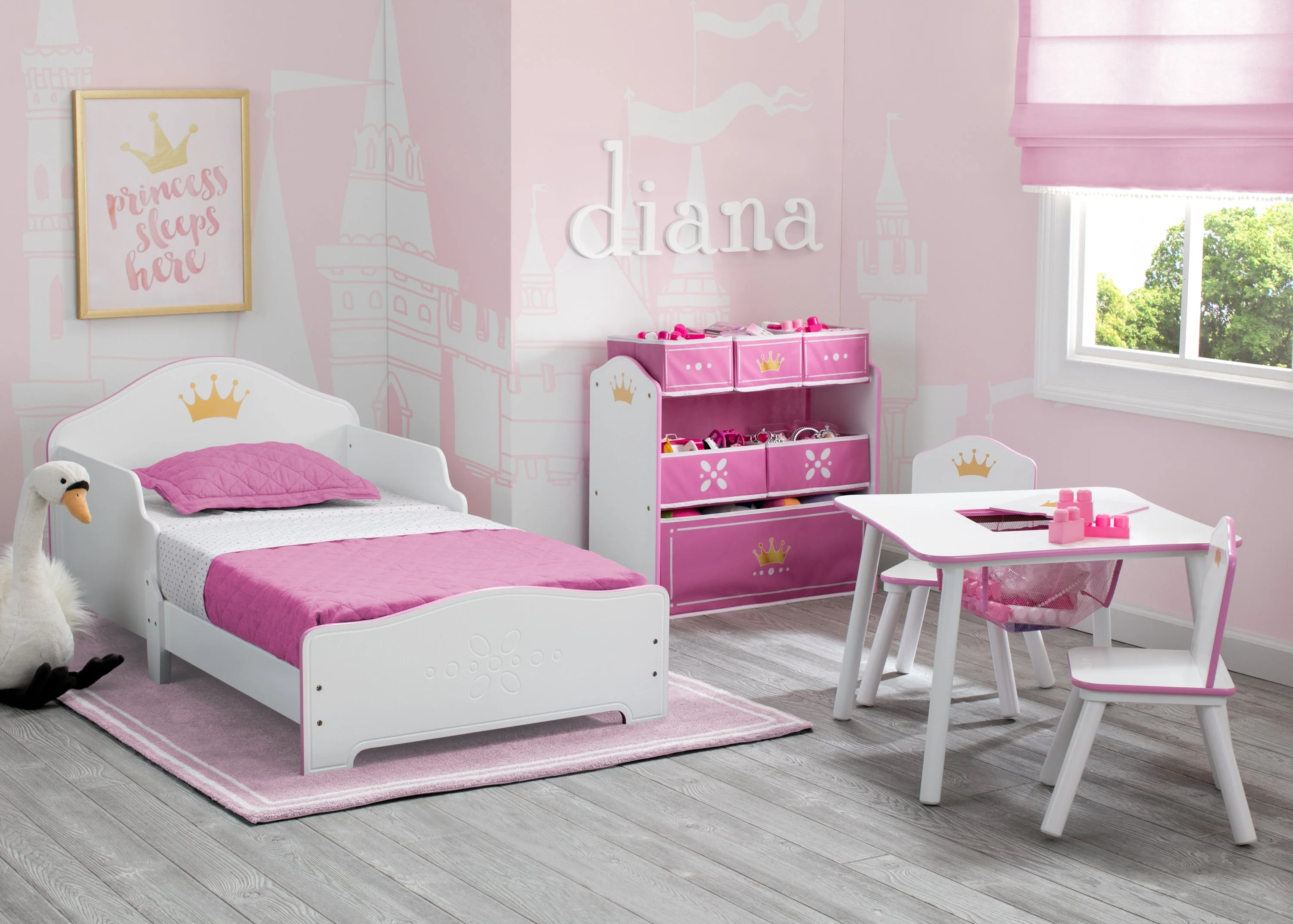 Princess Crown Wood Toddler Bed - Image 2