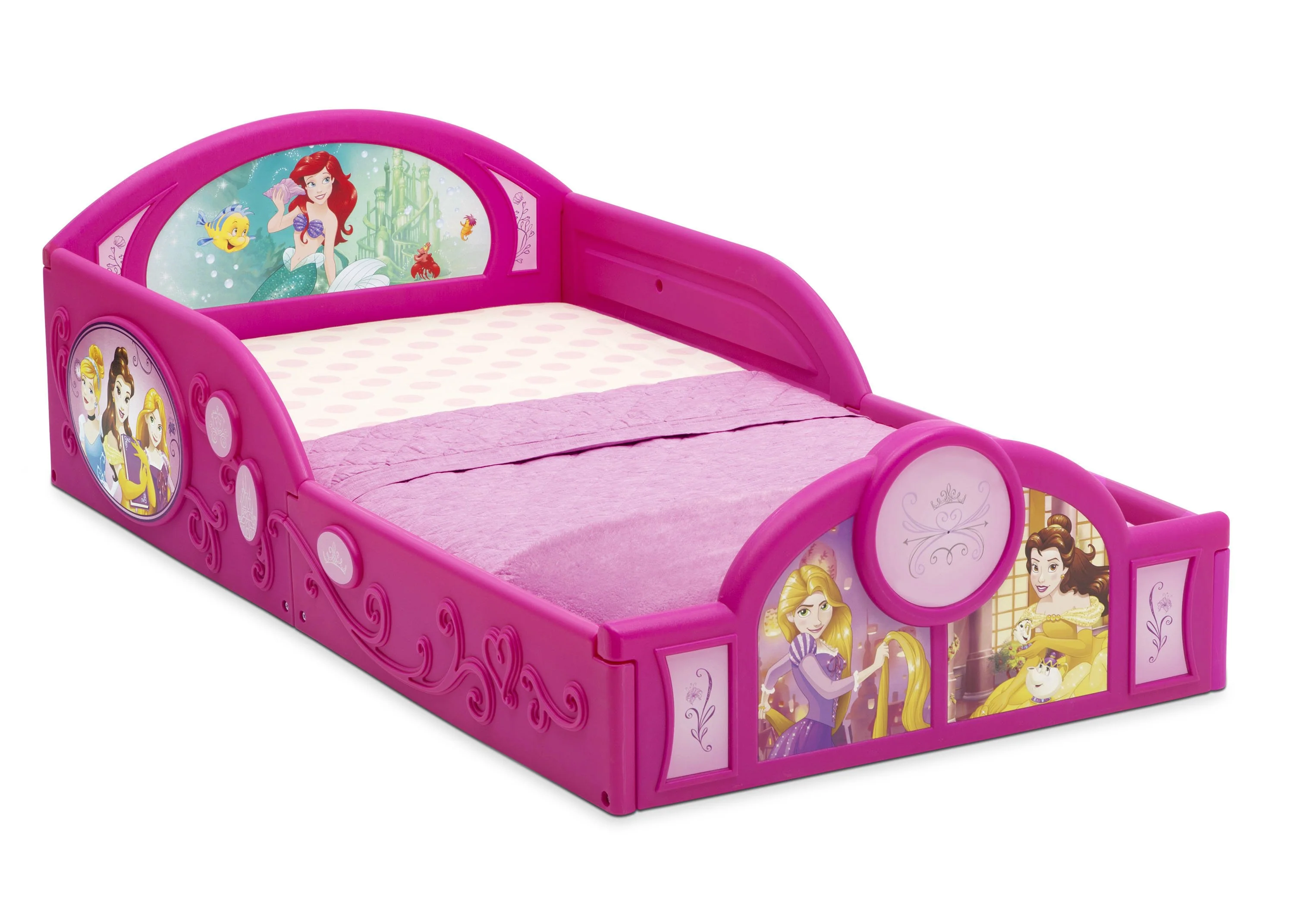 Princess Deluxe Toddler Bed with Attached Guardrails - Image 2