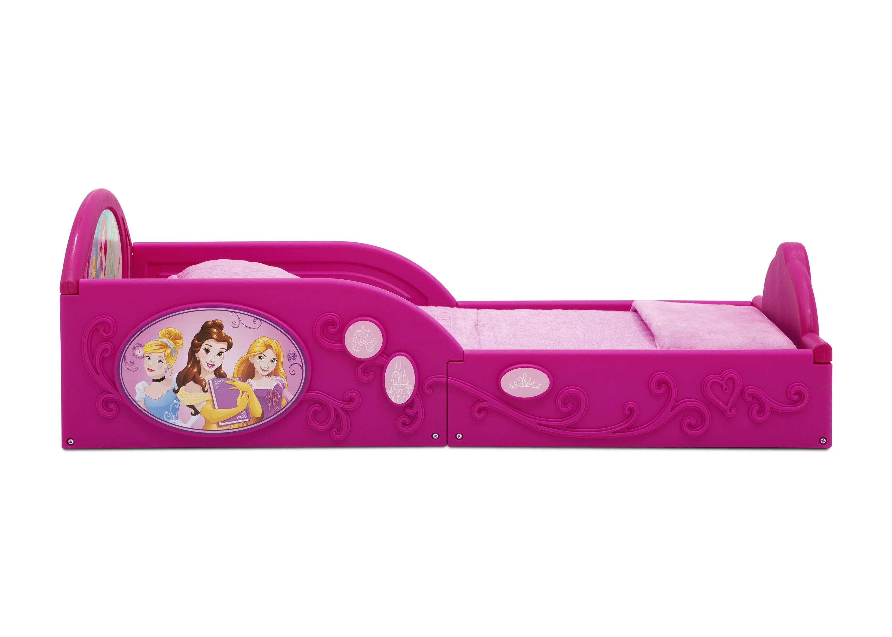 Princess Deluxe Toddler Bed with Attached Guardrails - Image 3