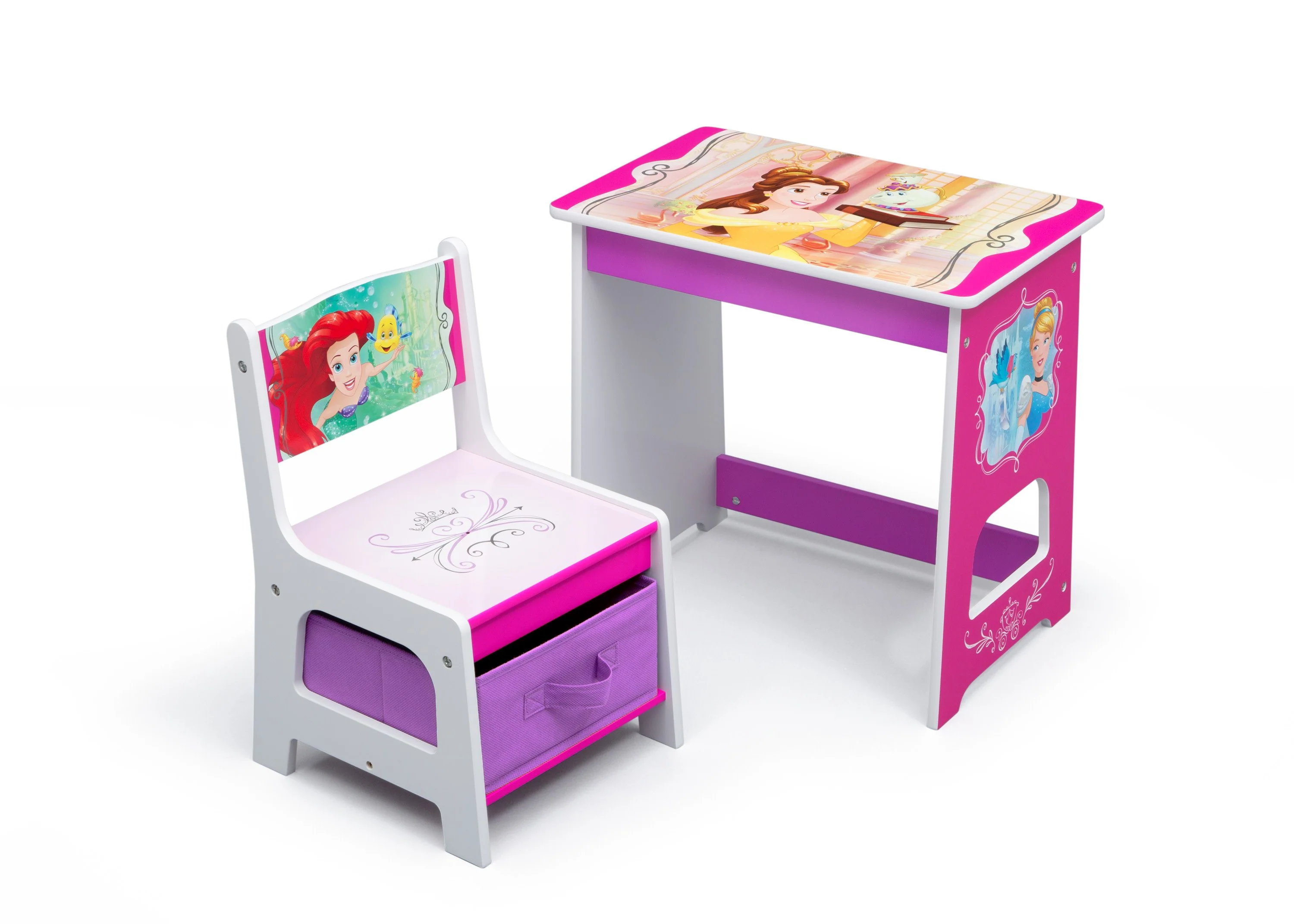 Princess Kids Wood Desk and Chair Set - Image 3