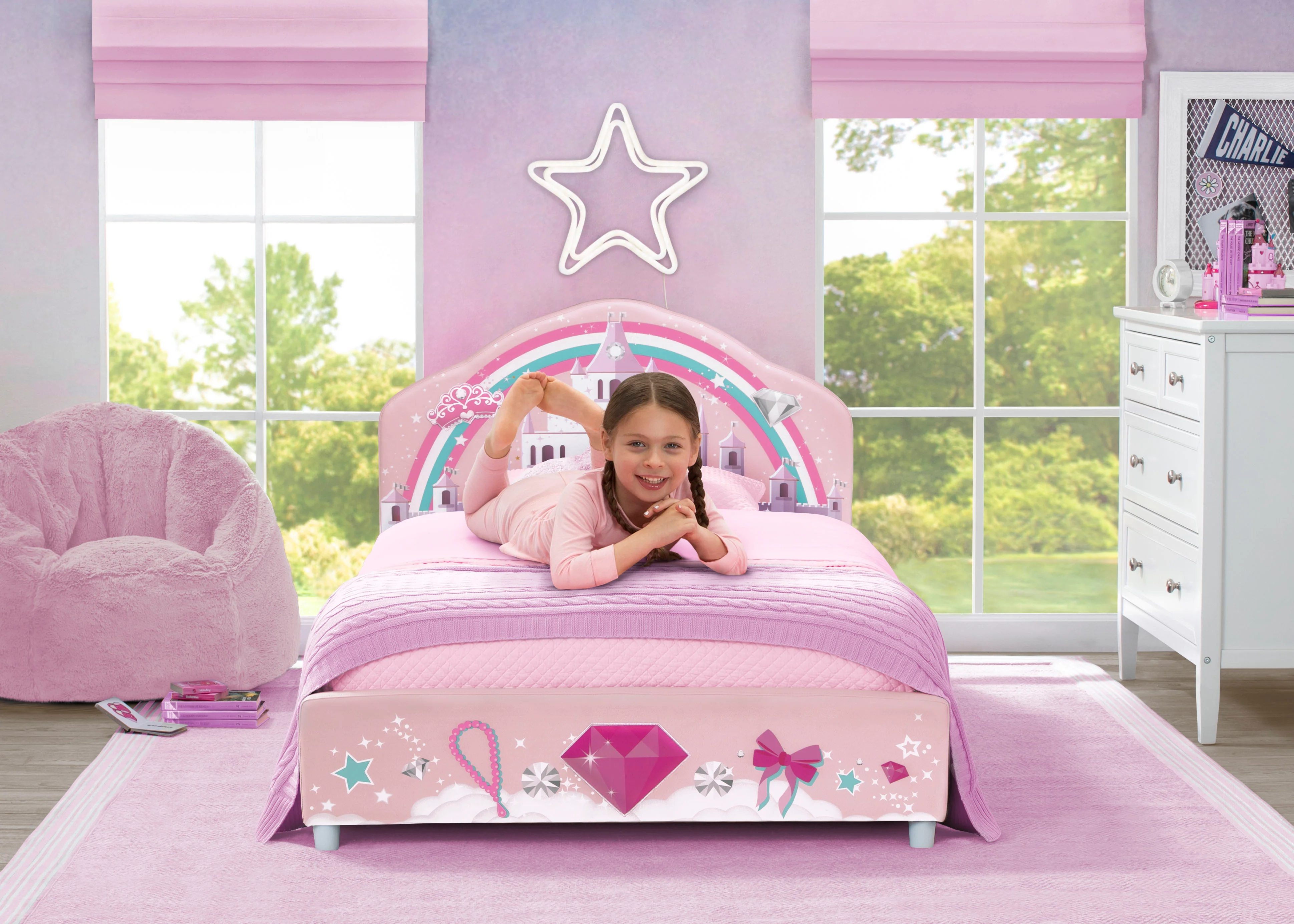 Princess Upholstered Twin Bed