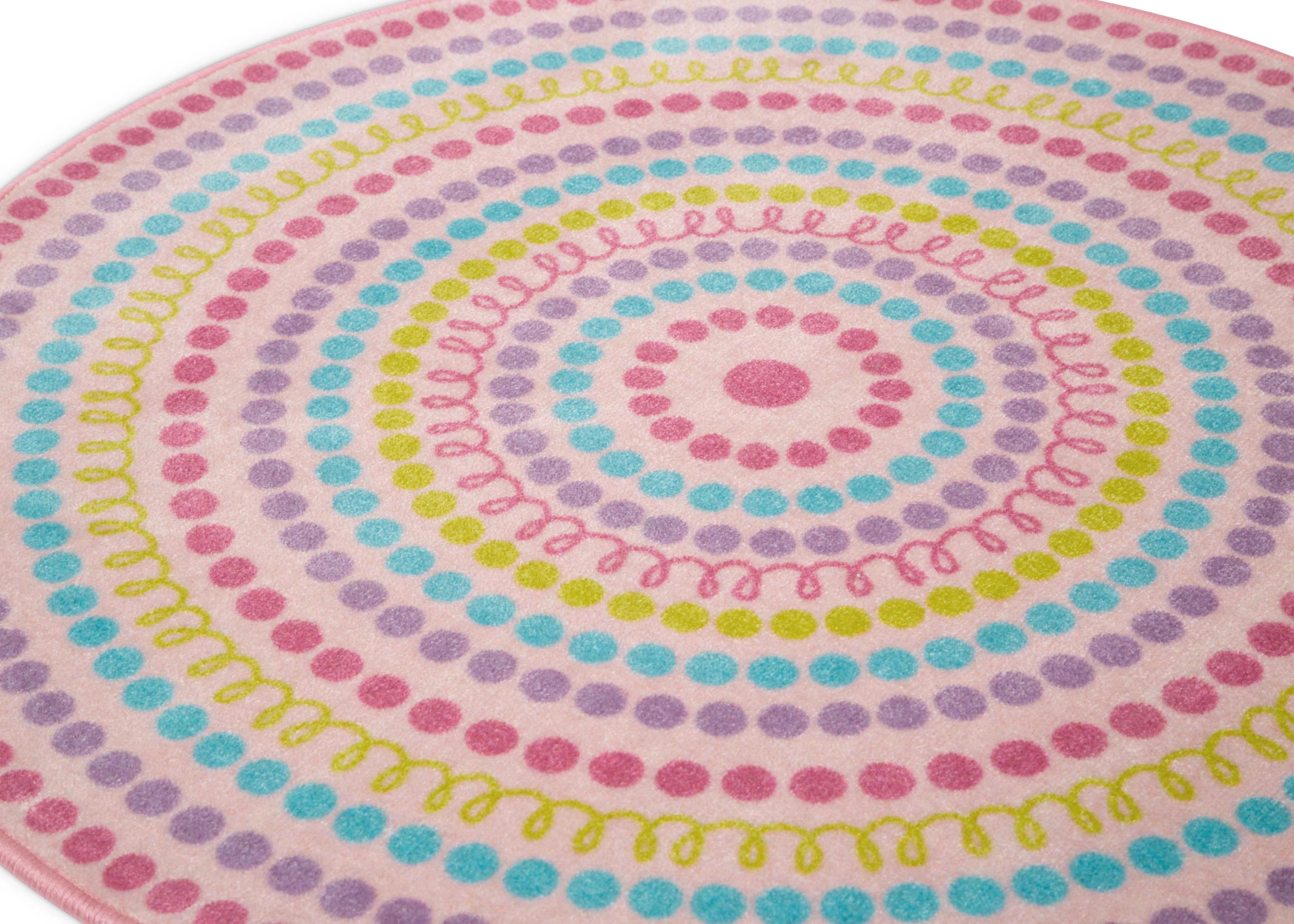 Rainbow Dot Round Area Rug for Kids, 39-Inch - Image 3