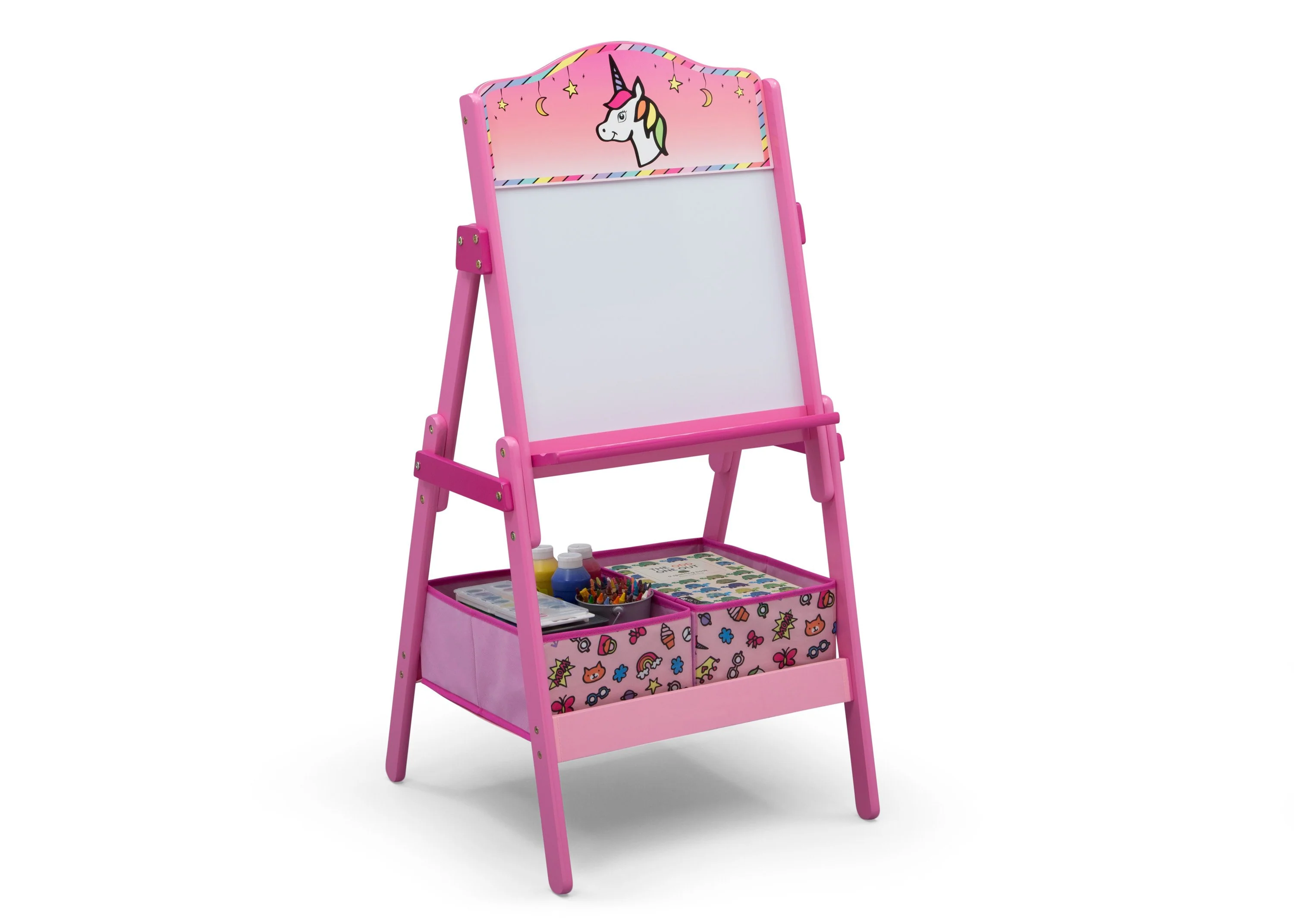 Rainbow Dreams Wooden Activity Easel with Storage - Image 2