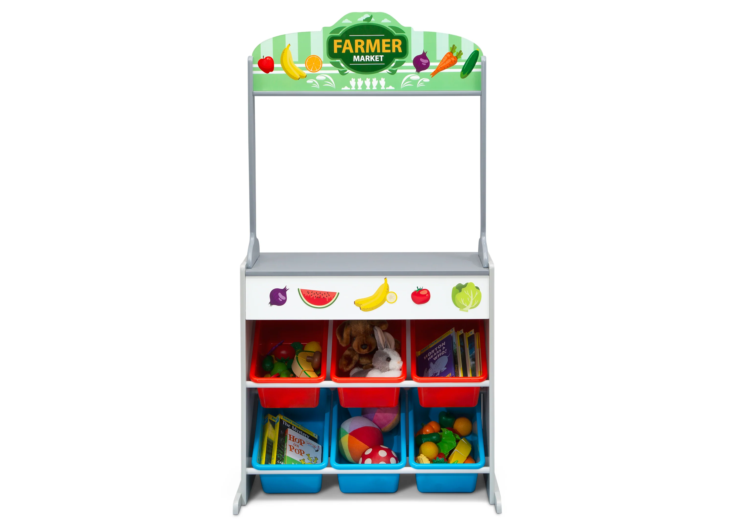 Reversible 4-in-1 Pretend Play Center with Chalkboard & Storage - Image 5