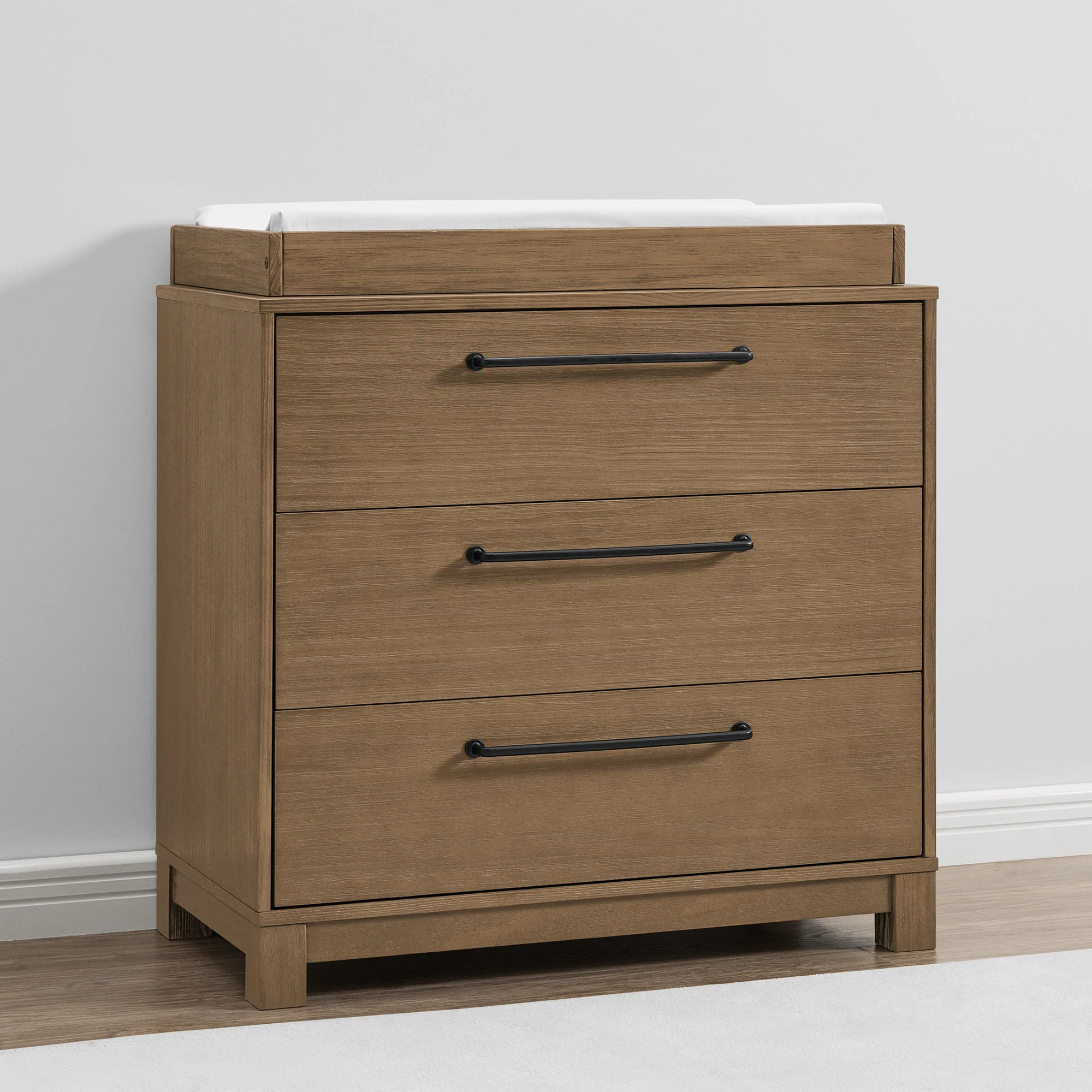 Rustic 3 Drawer Dresser with Interlocking Drawers - Image 20