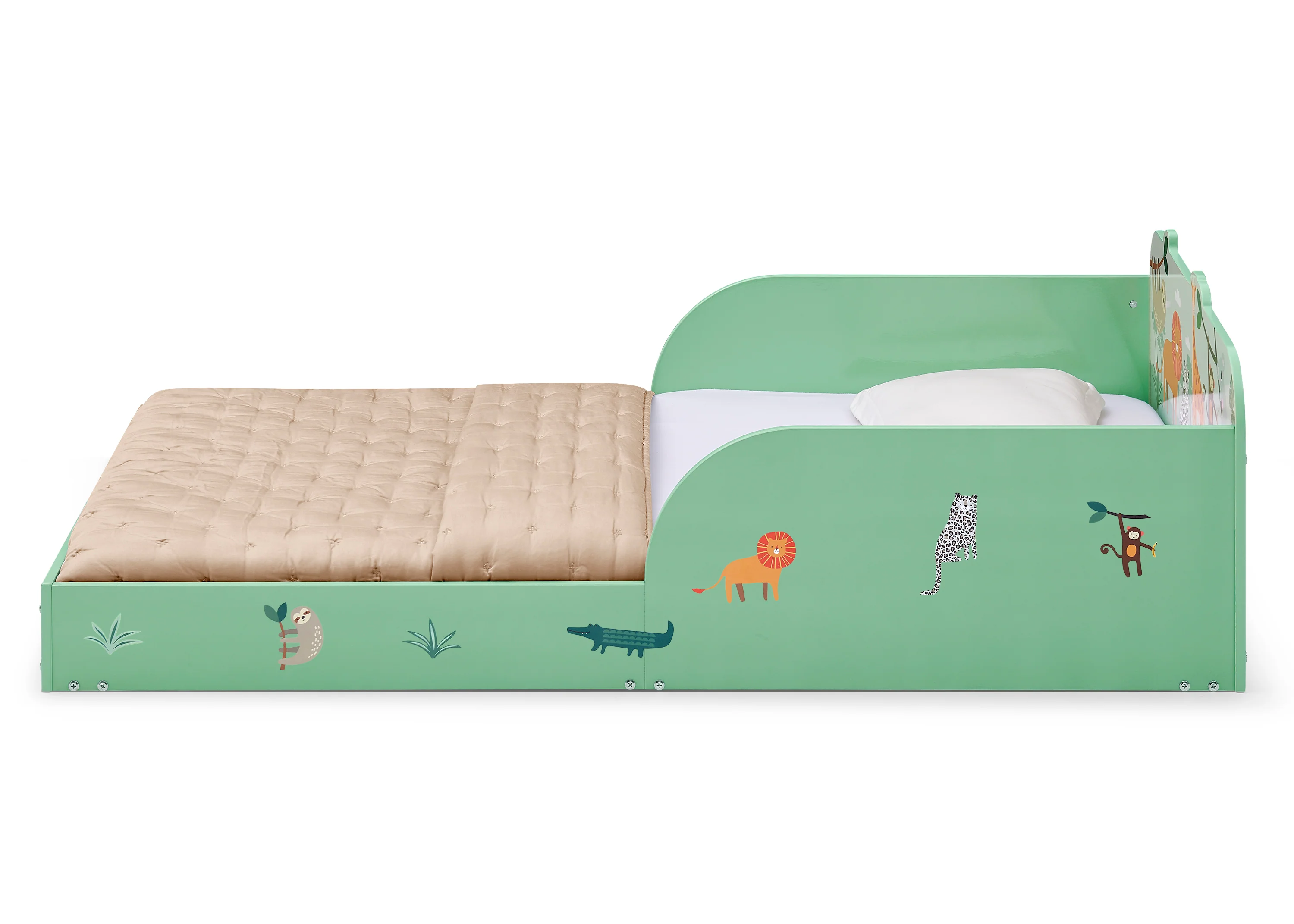 Safari Wood Floor Toddler Bed with Reusable Stickers - Image 11