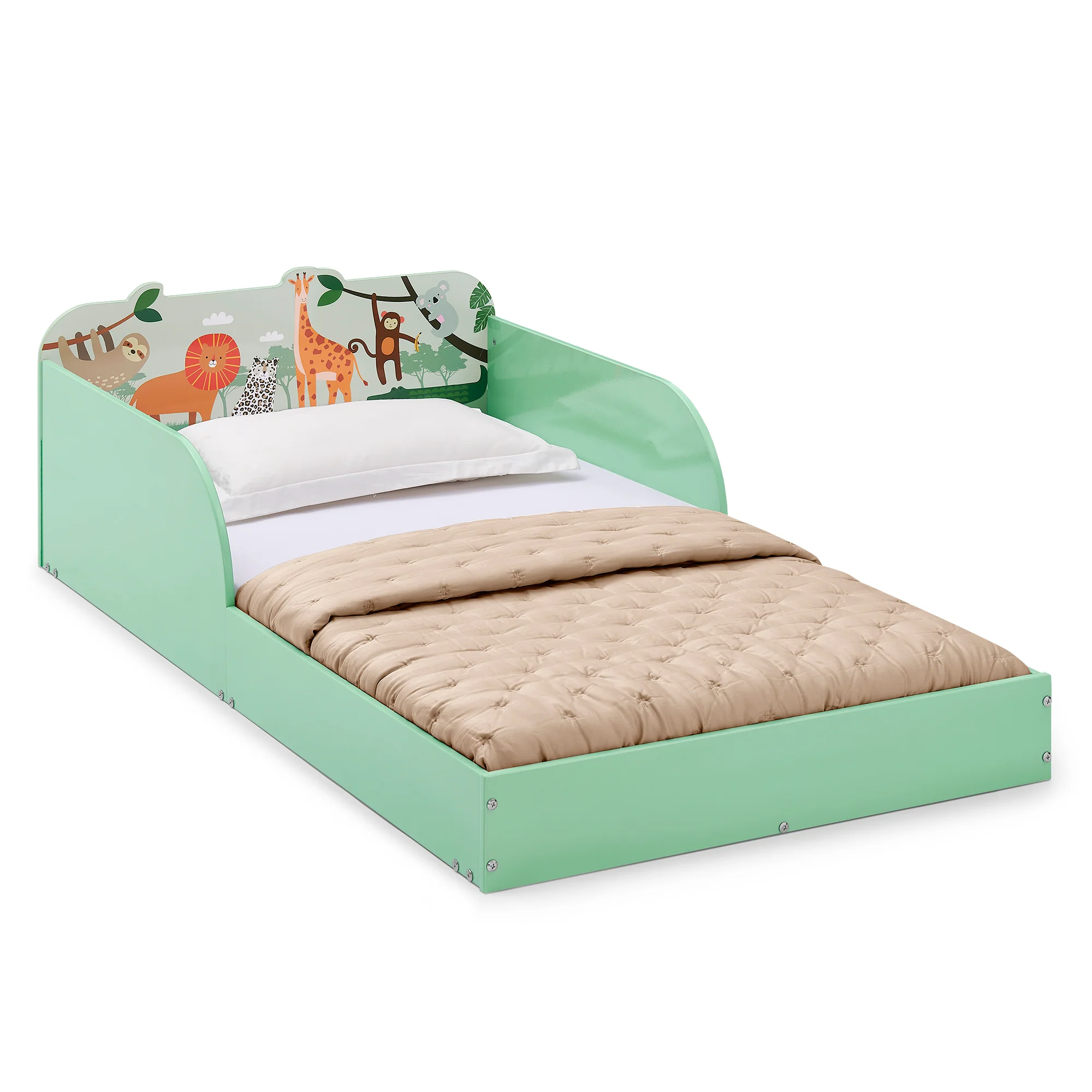 Safari Wood Floor Toddler Bed with Reusable Stickers - Image 13