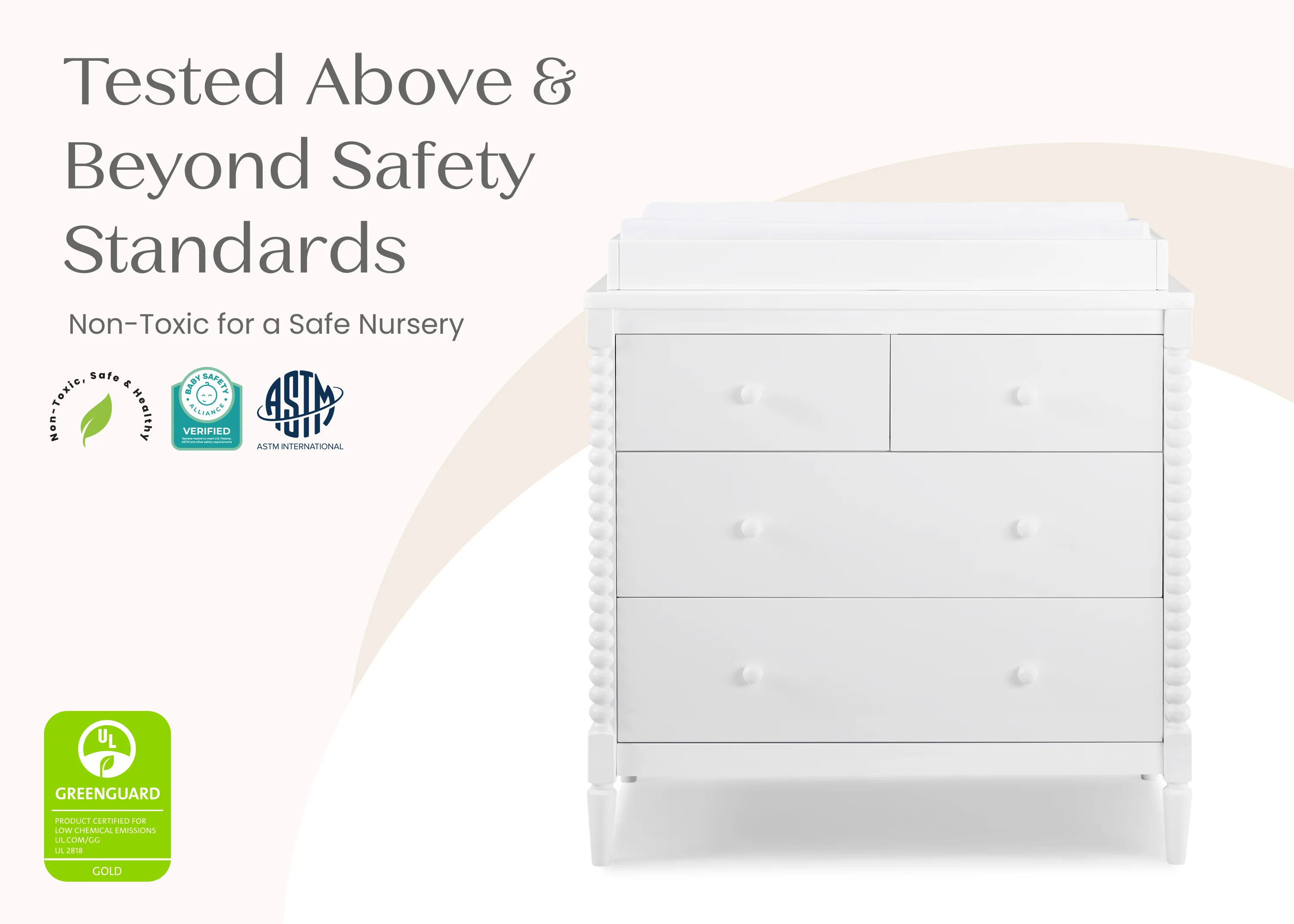 Saint 4 Drawer Dresser with Changing Top and Interlocking Drawers - Image 25