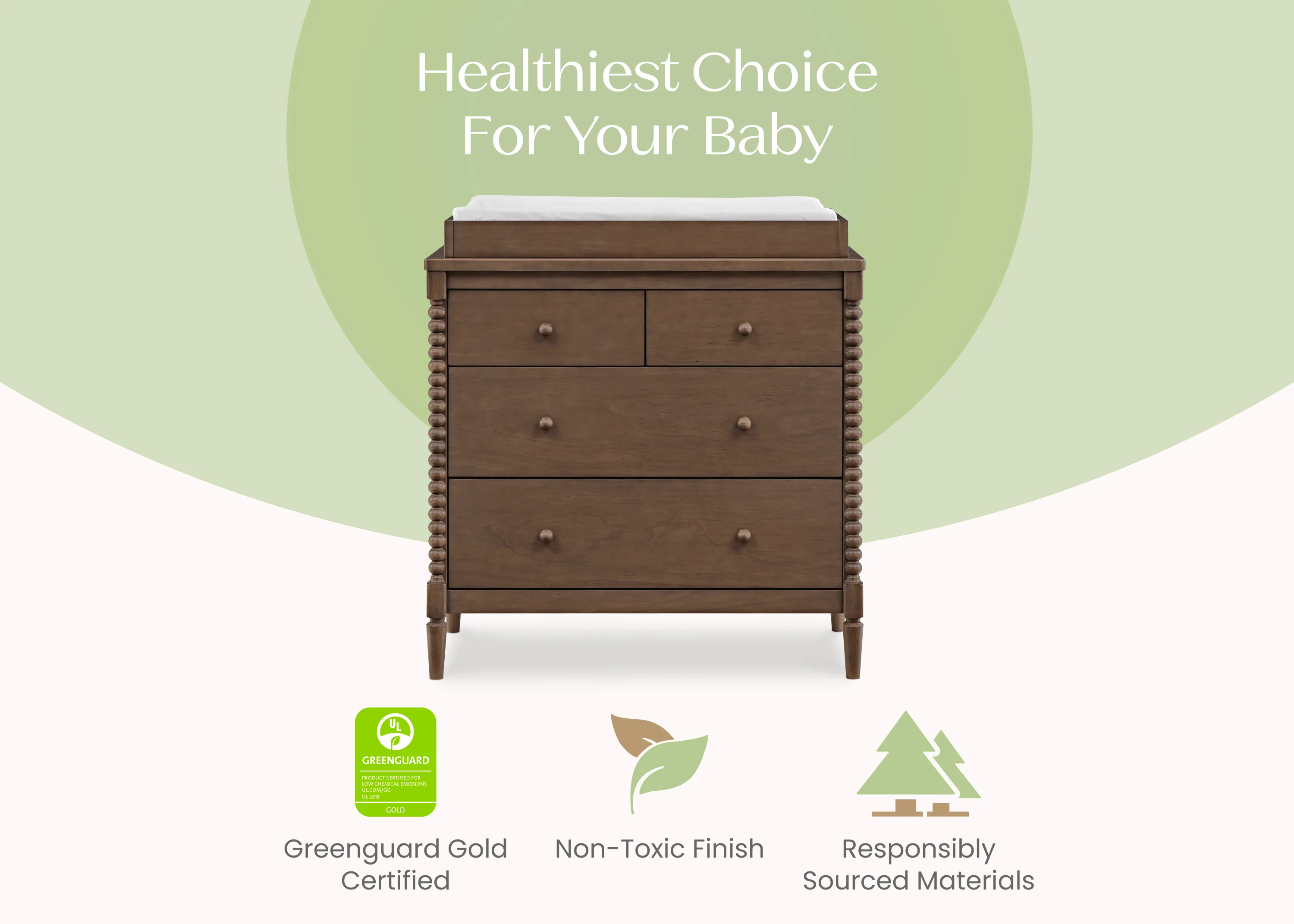 Saint 4 Drawer Dresser with Changing Top and Interlocking Drawers - Image 4