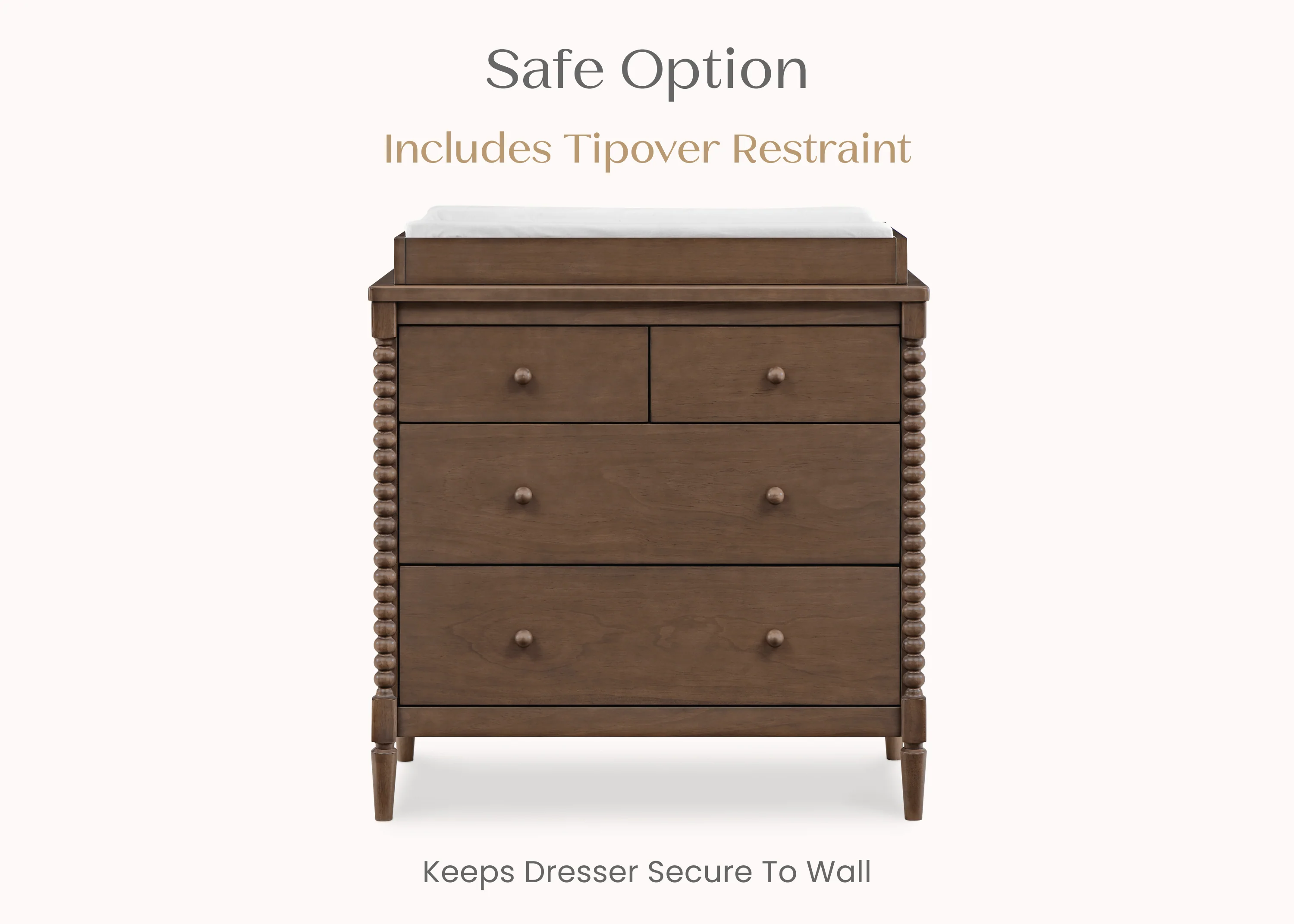 Saint 4 Drawer Dresser with Changing Top and Interlocking Drawers - Image 7