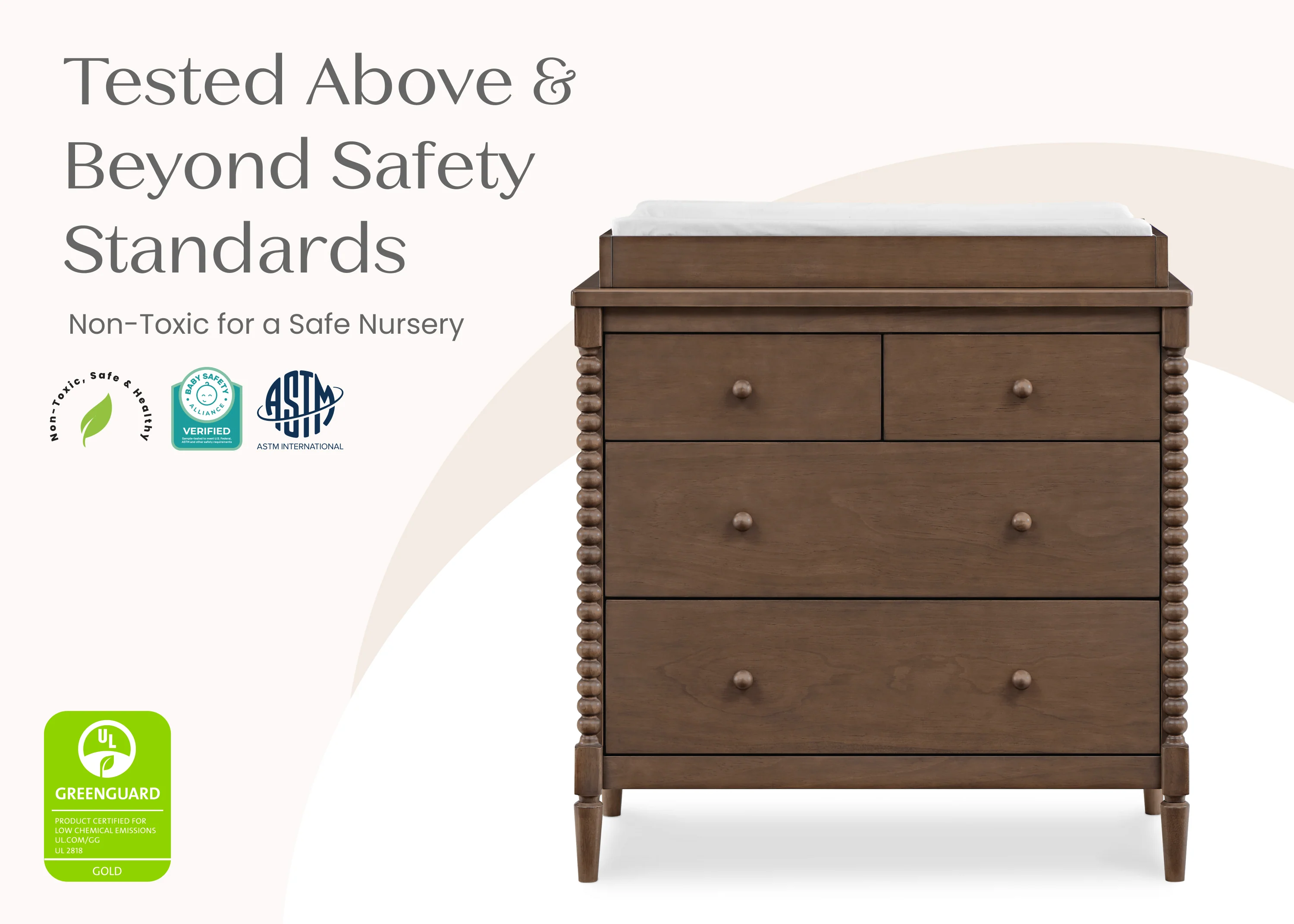 Saint 4 Drawer Dresser with Changing Top and Interlocking Drawers - Image 9