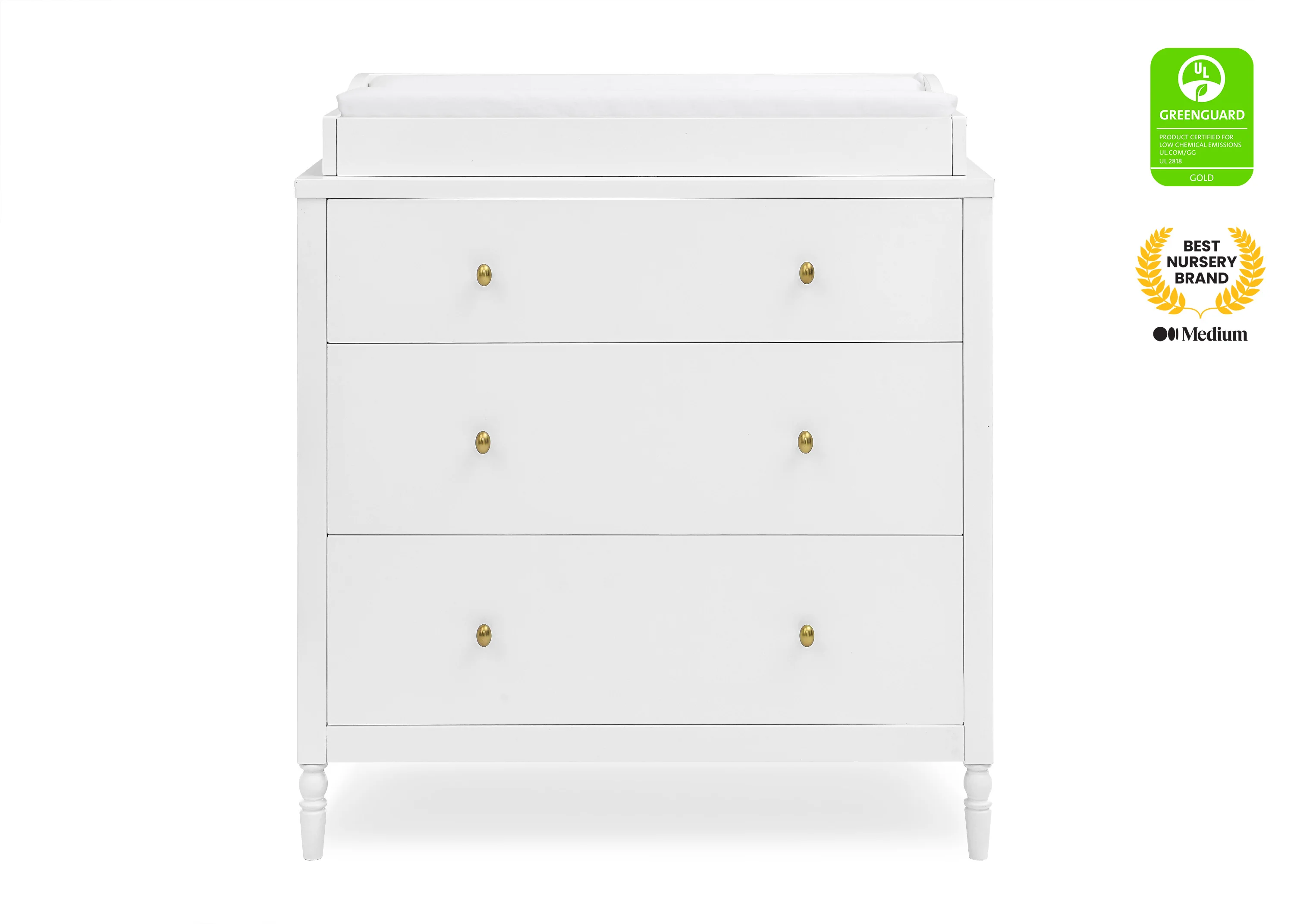 Serena 3 Drawer Dresser with Changing Top and Interlocking Drawers - Image 18