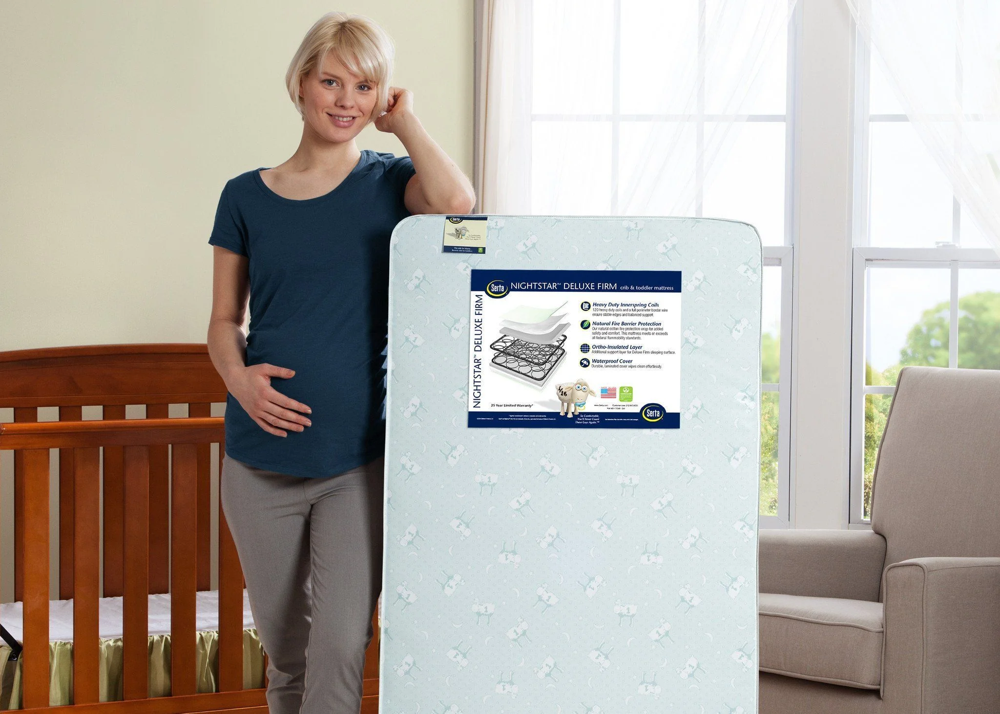 Serta Nightstar™ Deluxe Firm Crib and Toddler Mattress - Image 4