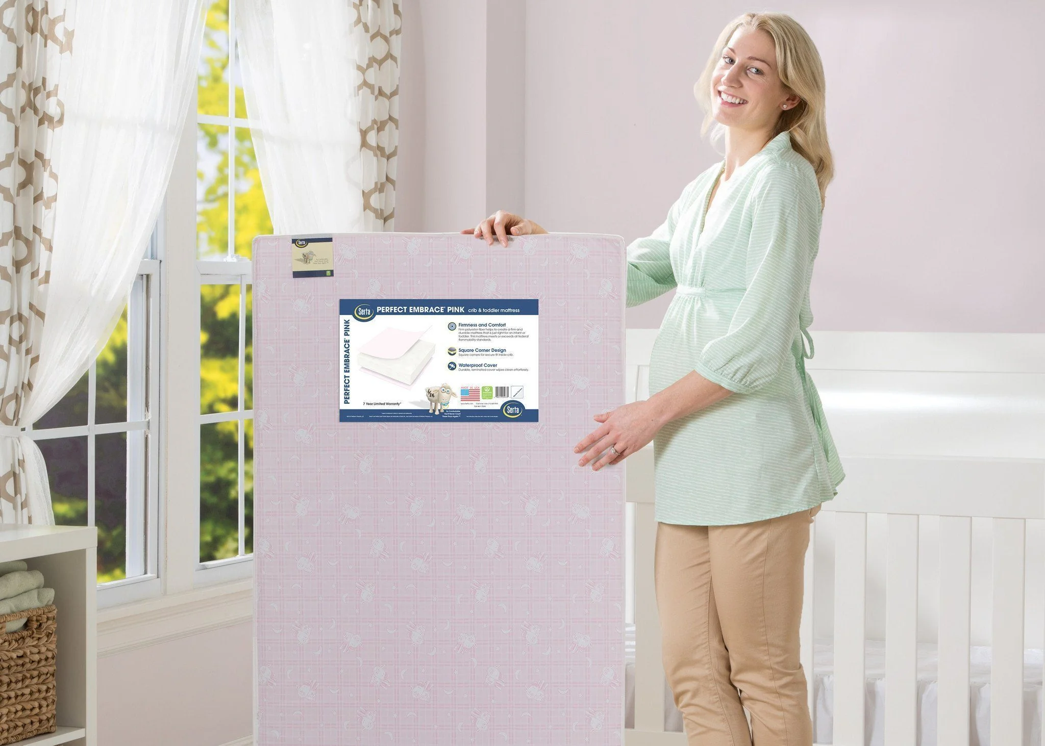 Serta Perfect Embrace® Pink Crib & Toddler Mattress - Image 4