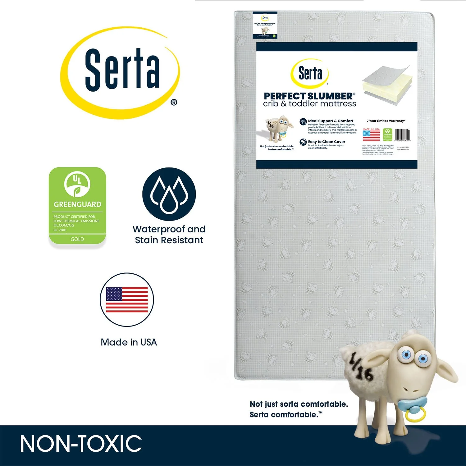 Serta Perfect Slumber Dual Sided Recycled Fiber Core Crib and Toddler Mattress - Image 2