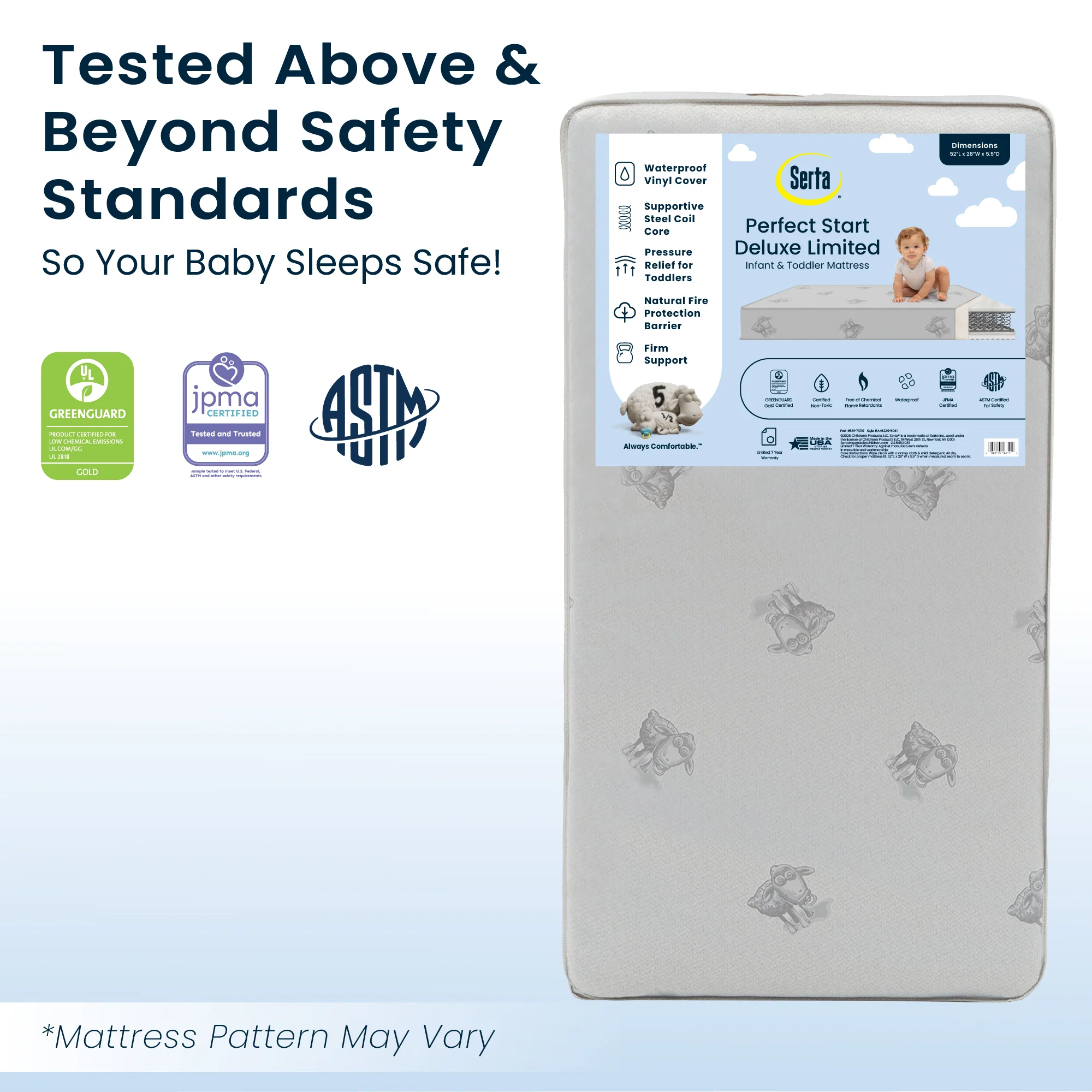 Serta Perfect Start Deluxe Limited Dual Sided Baby Crib Mattress and Toddler Mattress - Image 5