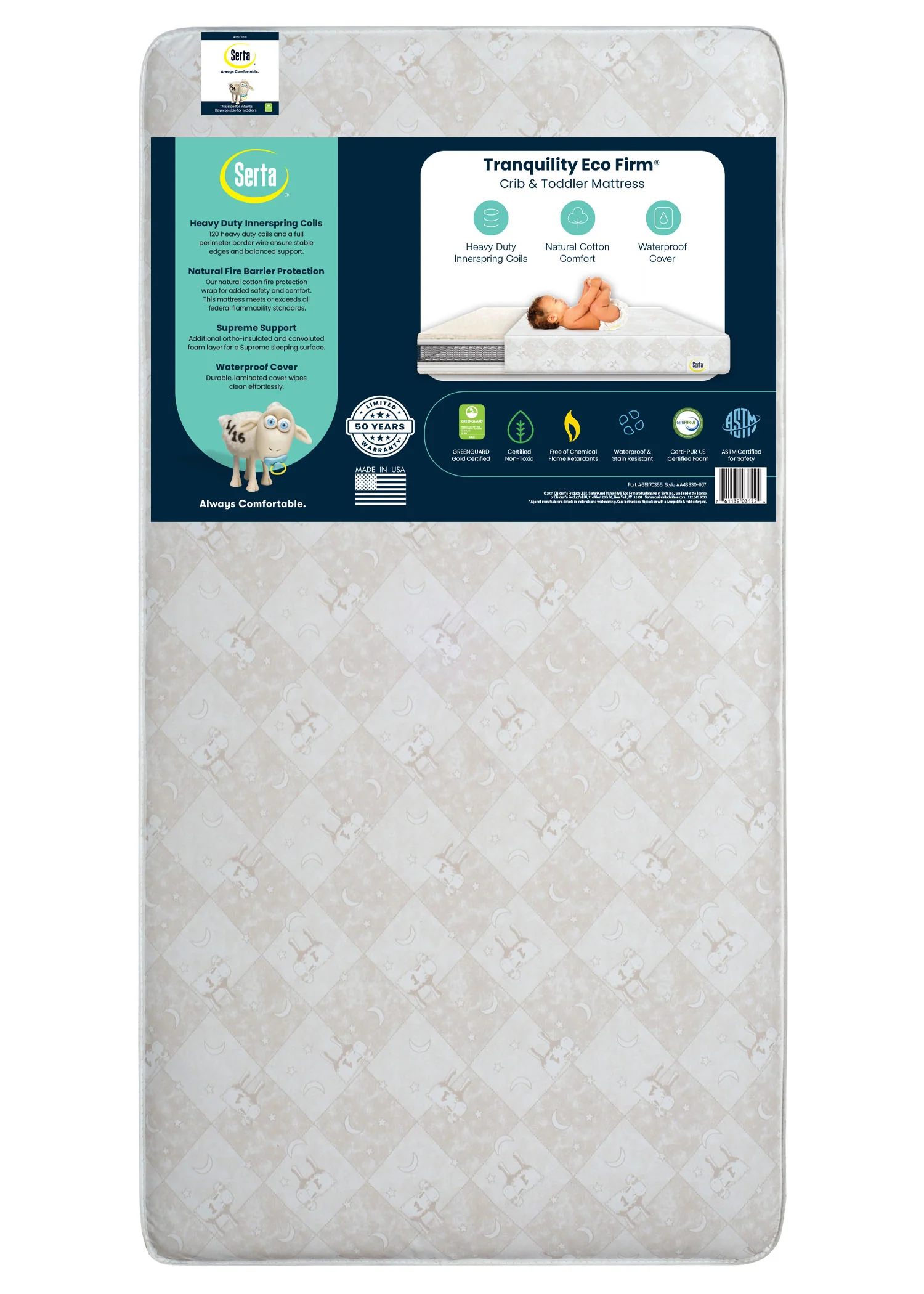 Serta Tranquility™ Eco Firm Crib & Toddler Mattress - Image 7