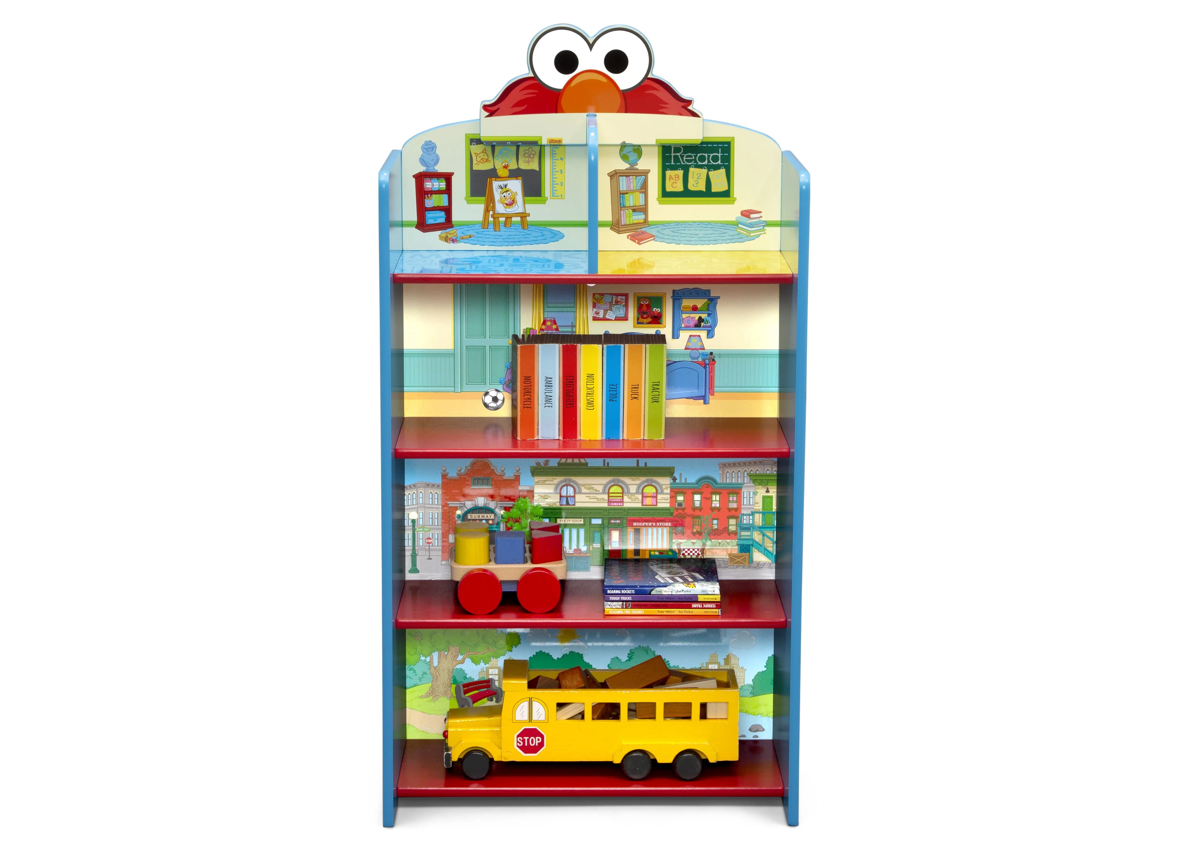 Sesame Street Wooden Playhouse 4-Shelf Bookcase - Image 2