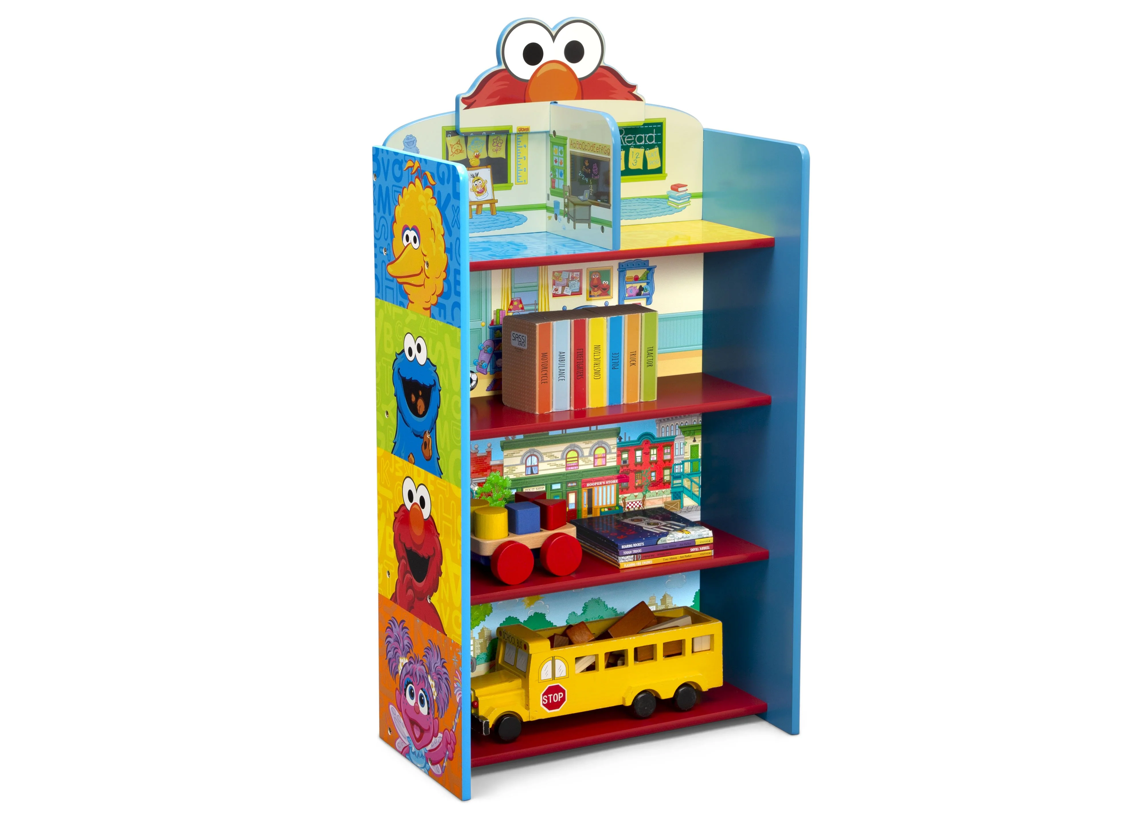 Sesame Street Wooden Playhouse 4-Shelf Bookcase - Image 3