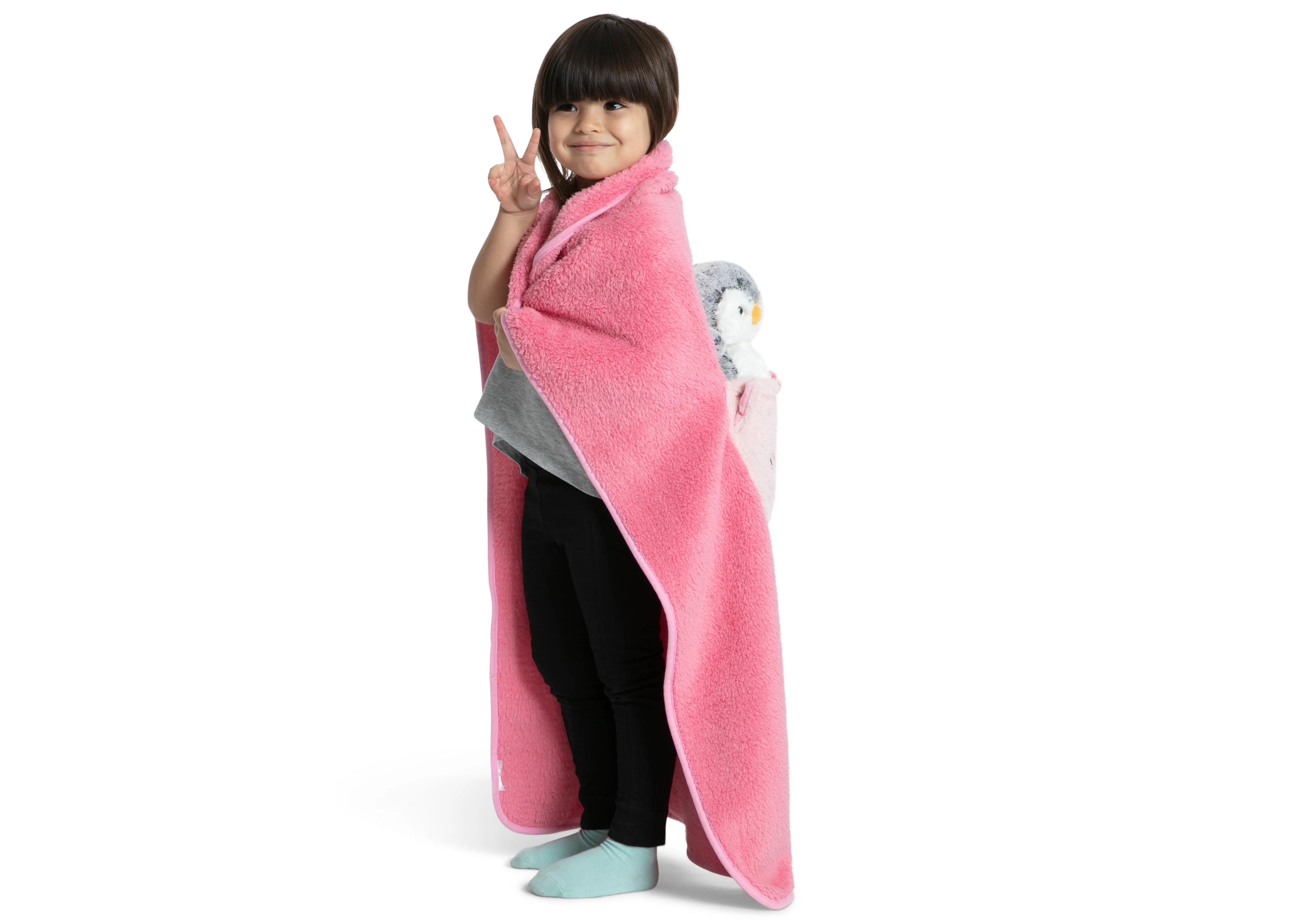Sherpa Throw Blanket with Storage Pocket for Kids - Image 5