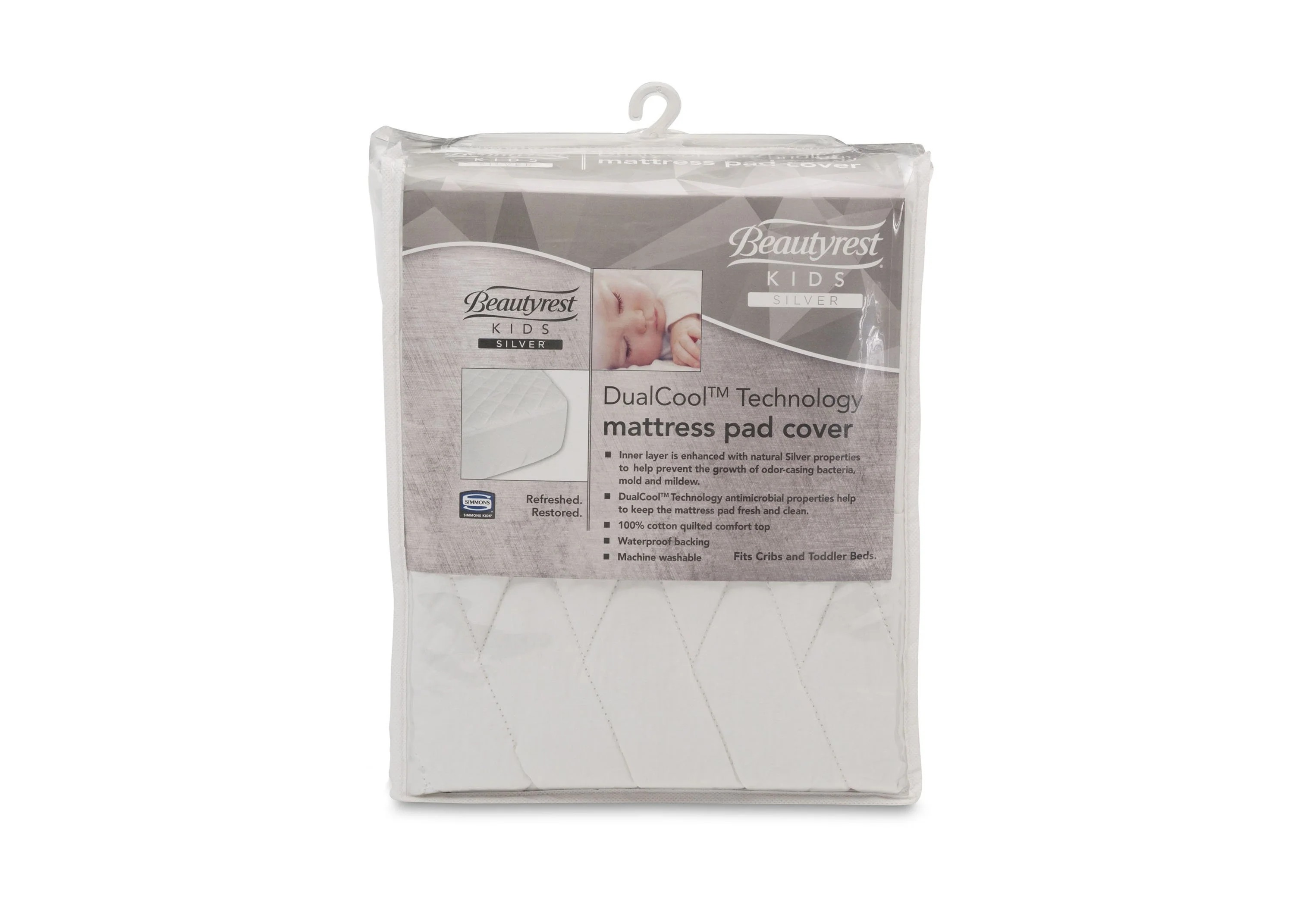 Beautyrest KIDS Silver DualCool Technology Fitted Baby Crib Mattress Pad Cover - Image 3