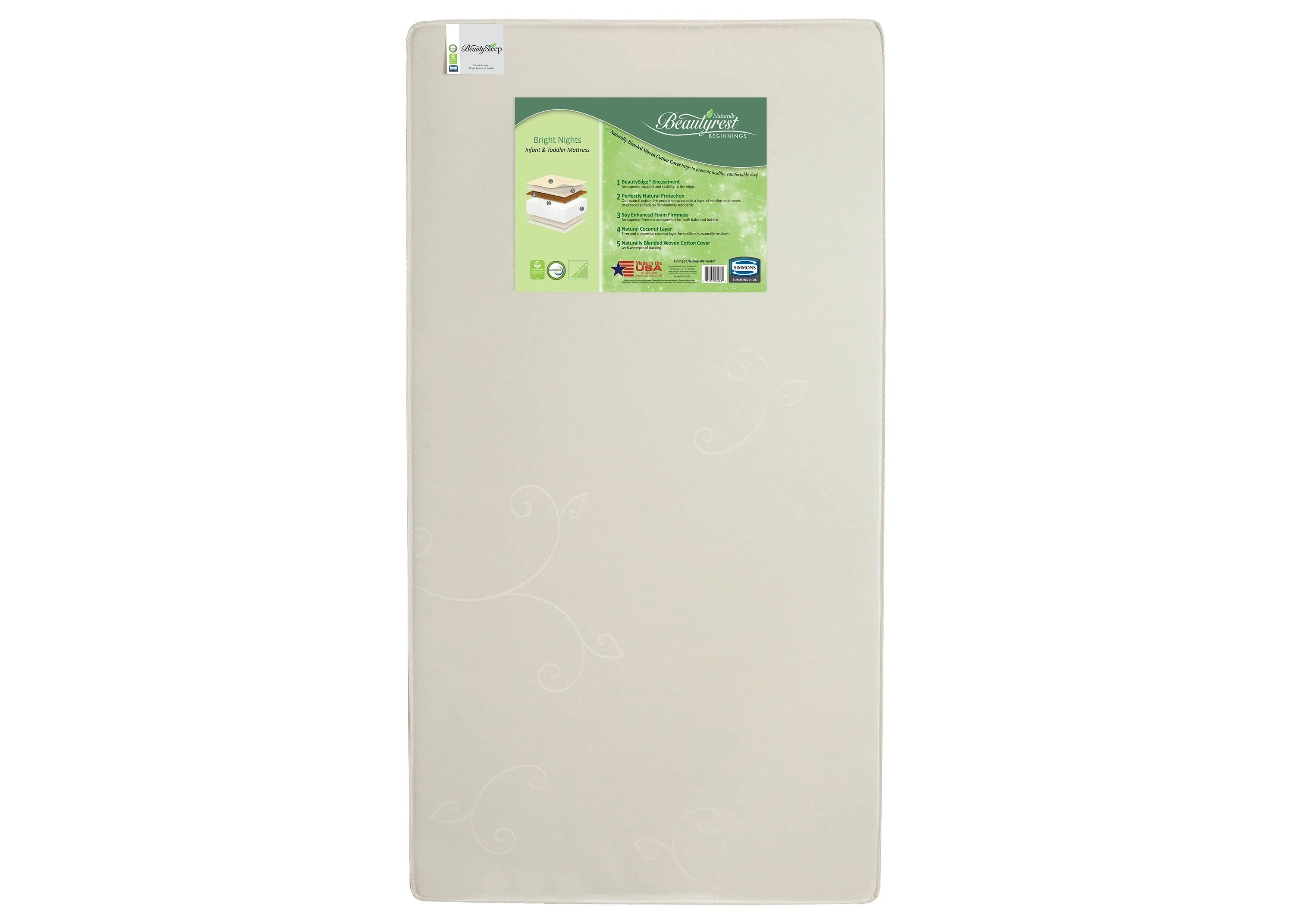 Simmons Kids BeautySleep® Naturally Bright Nights Crib & Toddler Mattress - Image 2