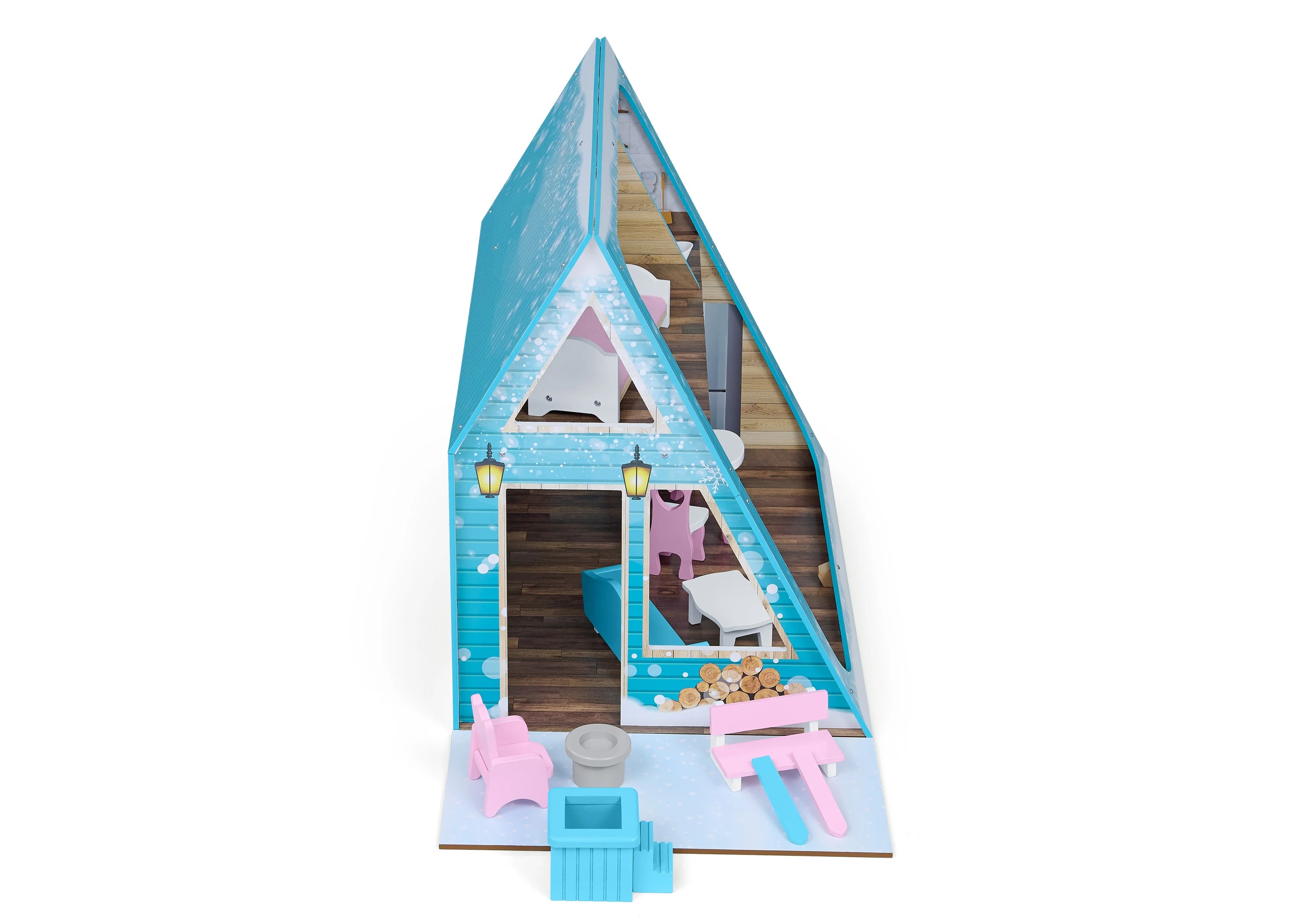 Ski Chalet A-Frame Dollhouse - Image 5