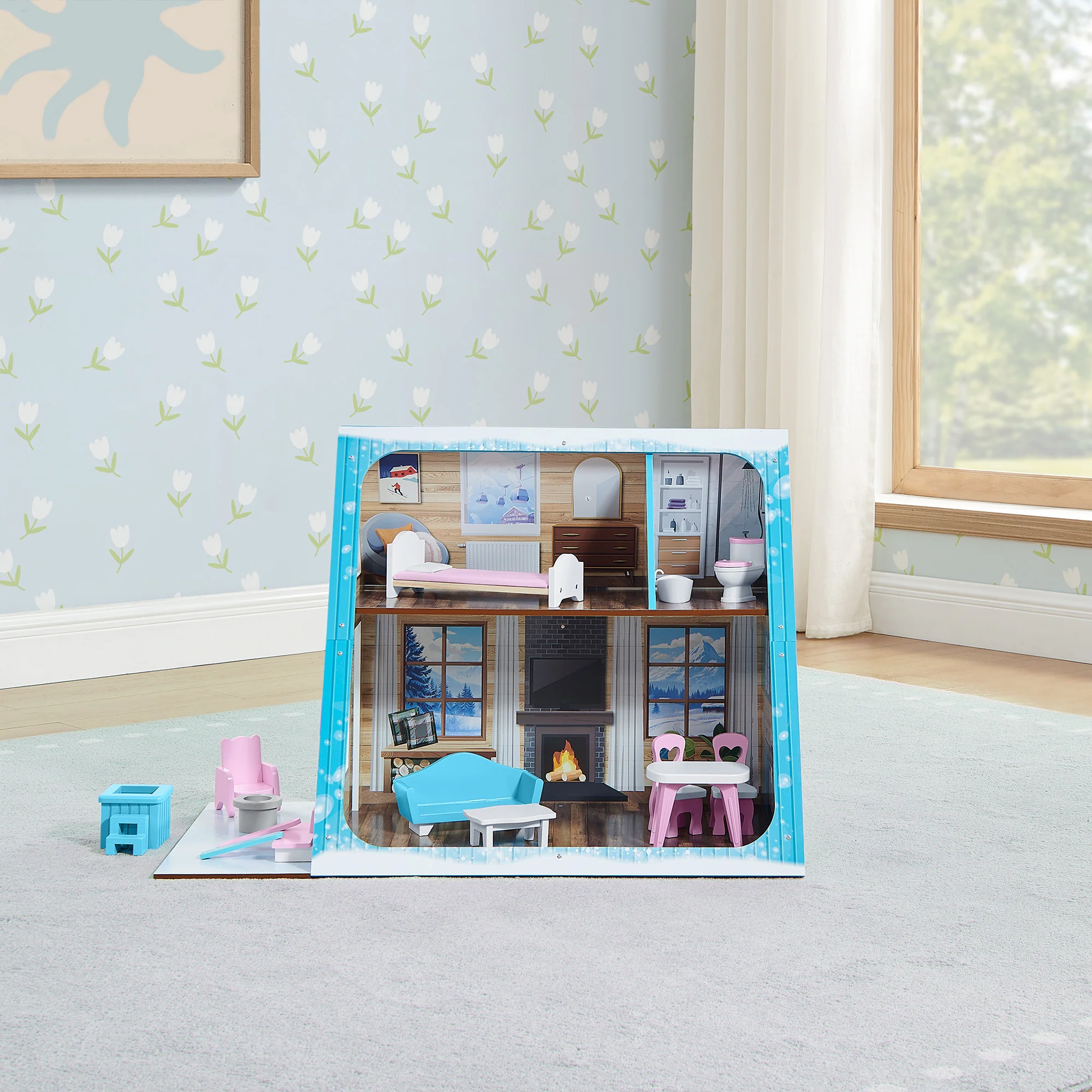 Ski Chalet A-Frame Dollhouse - Image 7