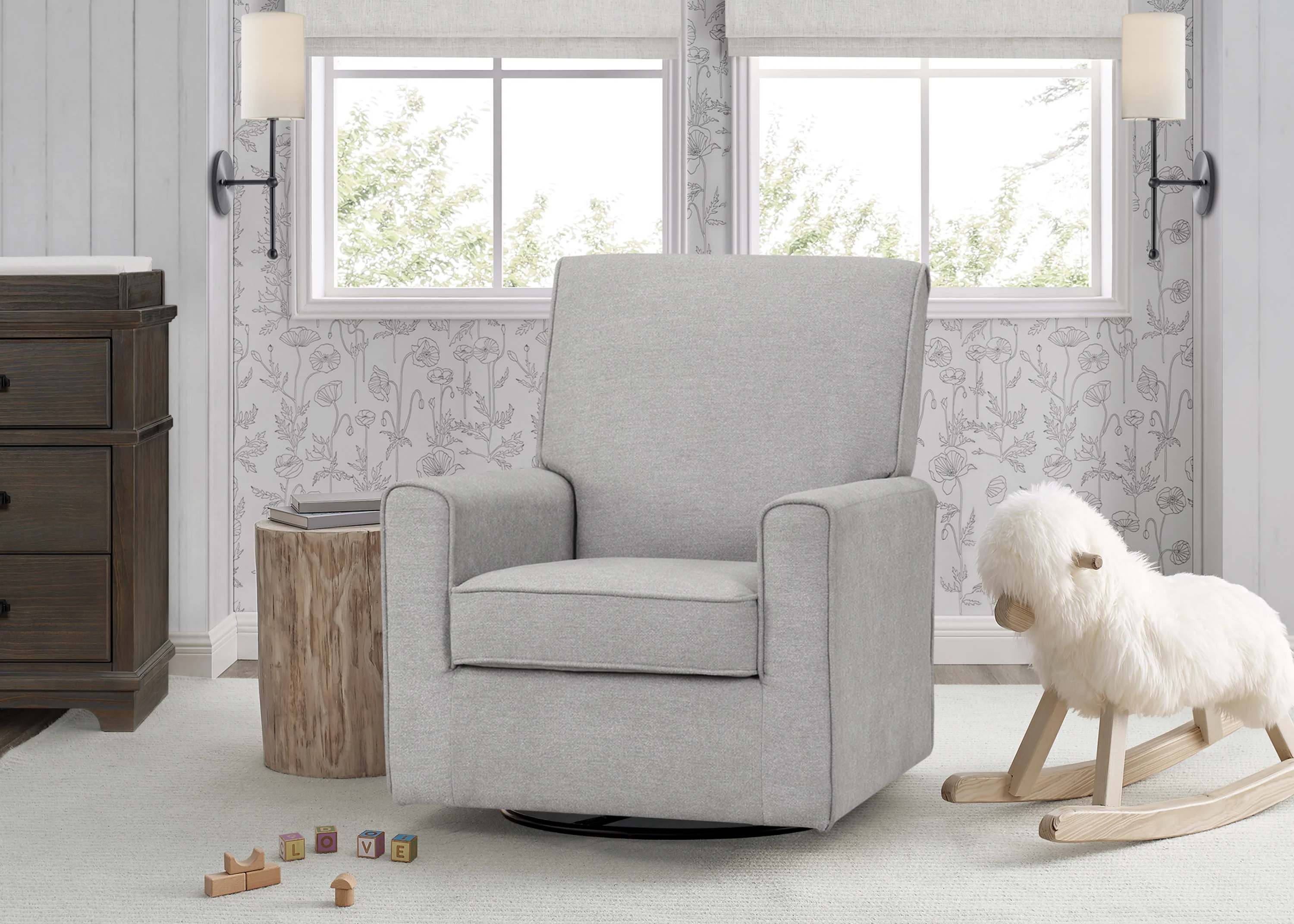 Sophie Nursery Glider Swivel Chair with LiveSmart Fabric - Image 2