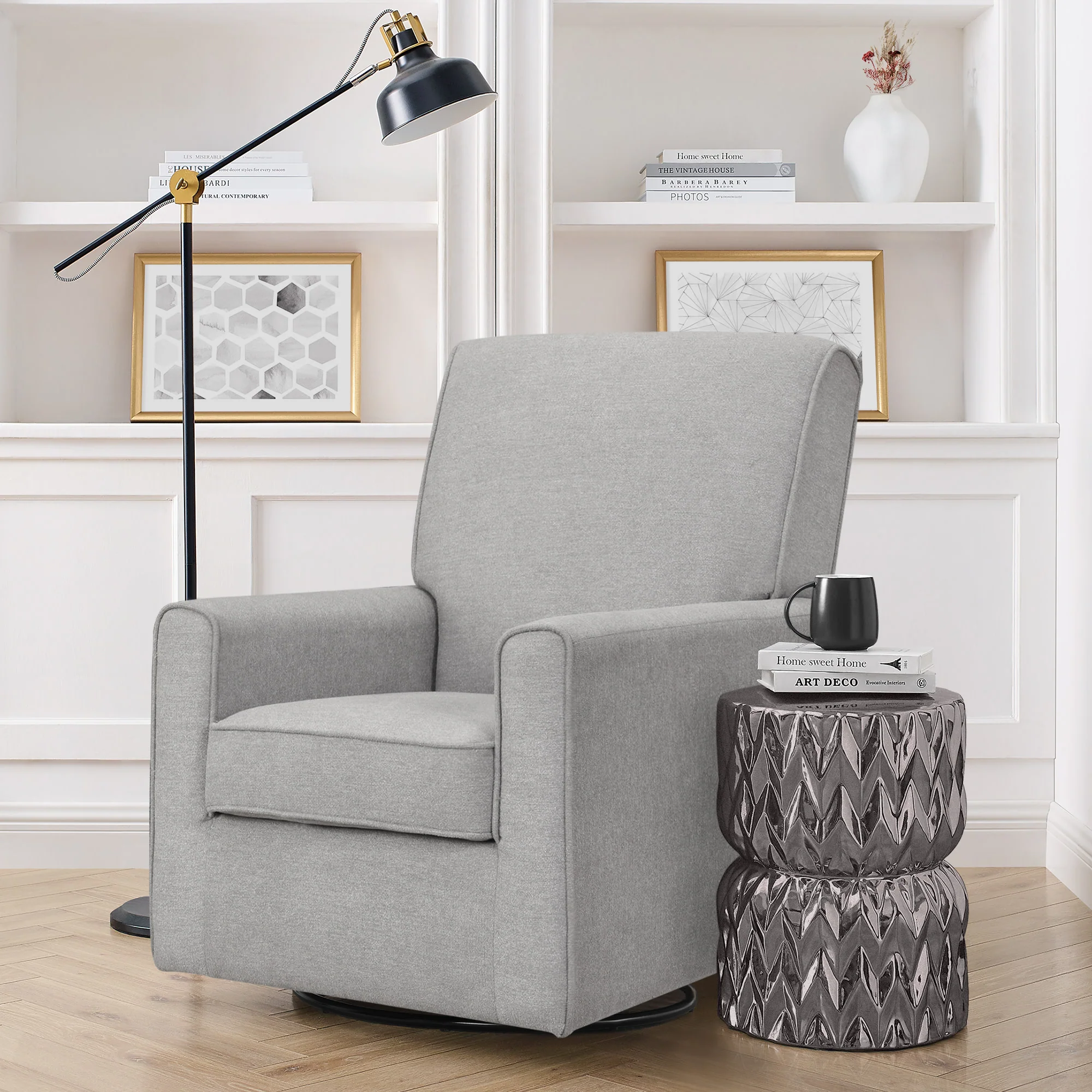 Sophie Nursery Glider Swivel Chair with LiveSmart Fabric - Image 5