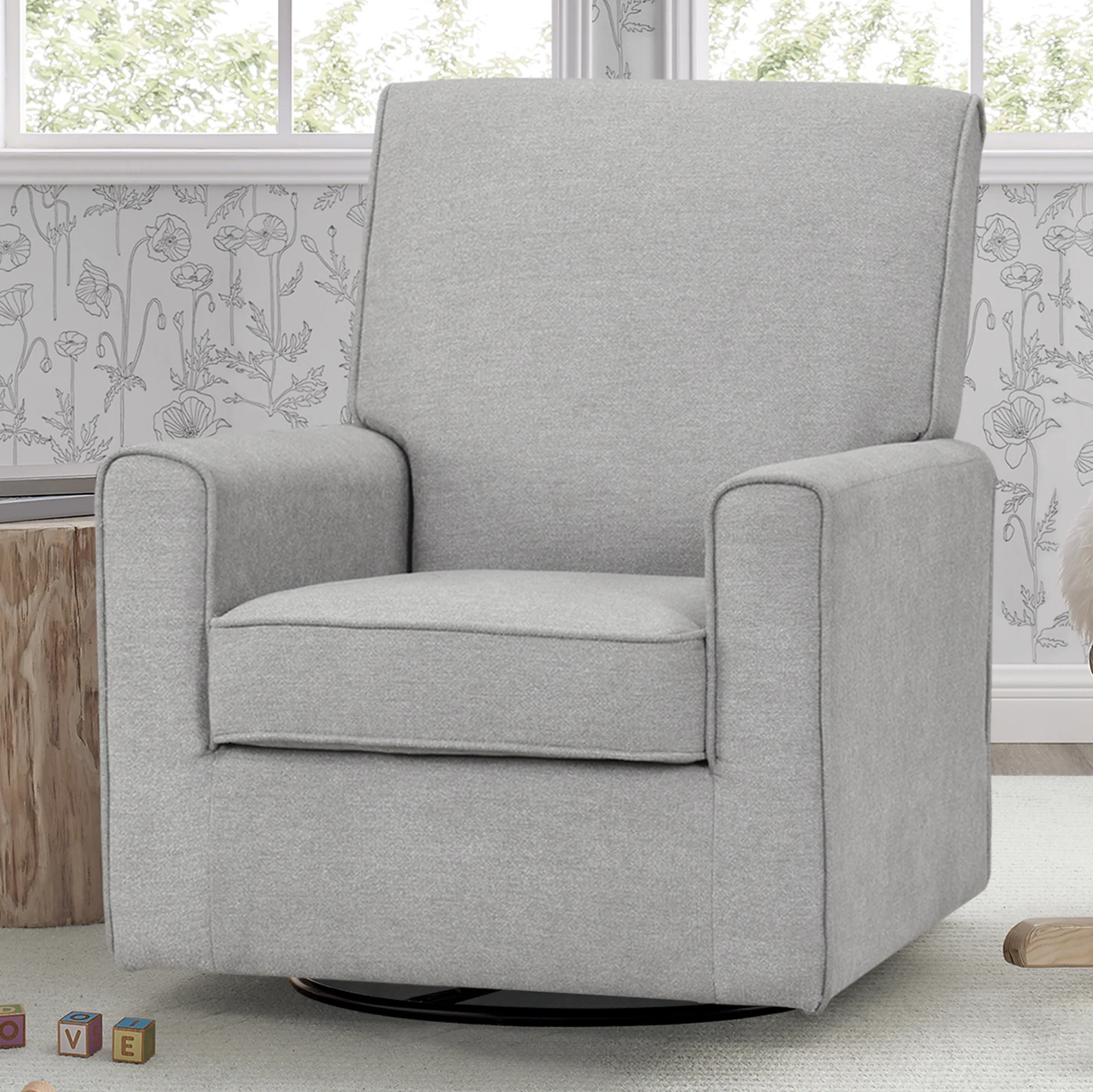 Sophie Nursery Glider Swivel Chair with LiveSmart Fabric - Image 6
