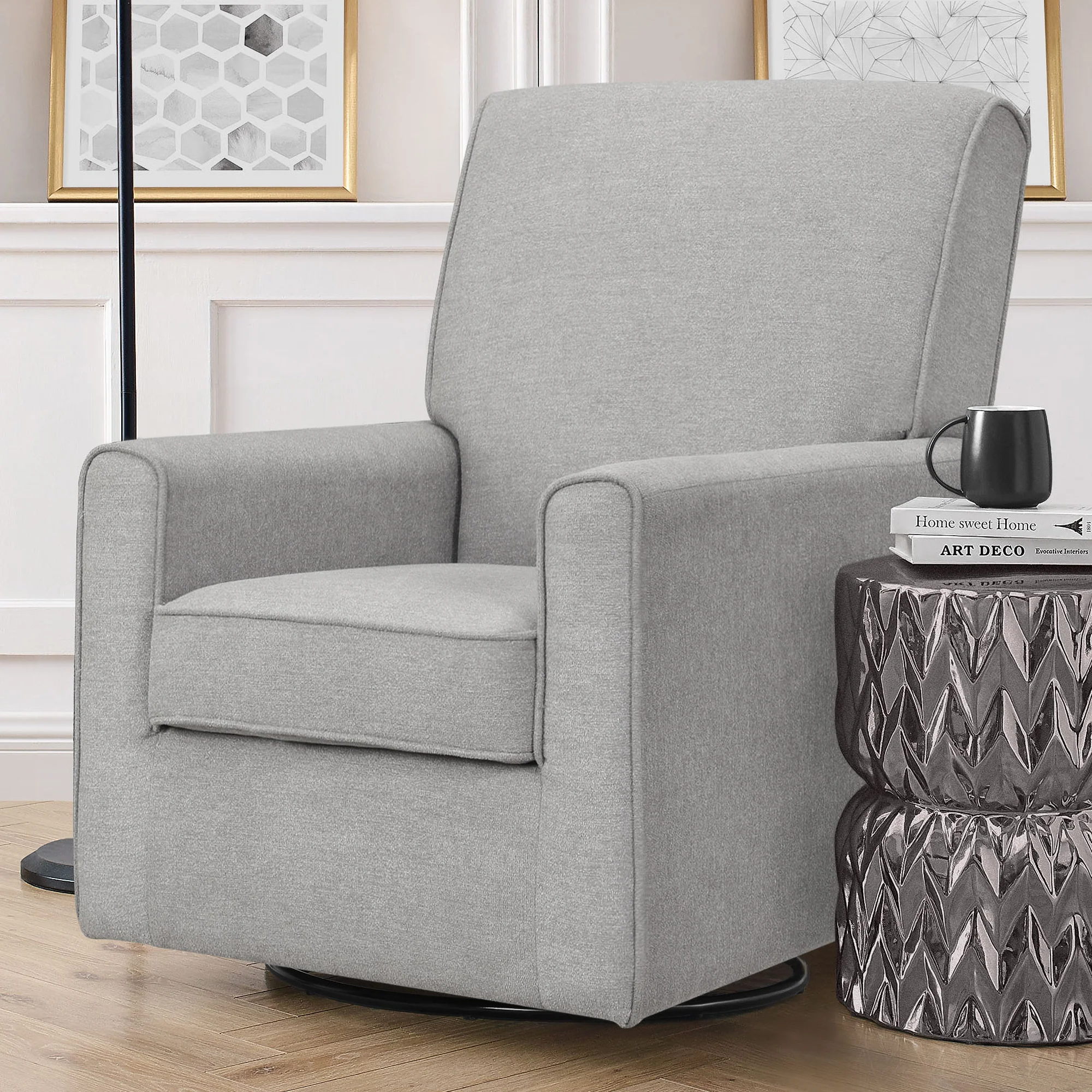 Sophie Nursery Glider Swivel Chair with LiveSmart Fabric - Image 7