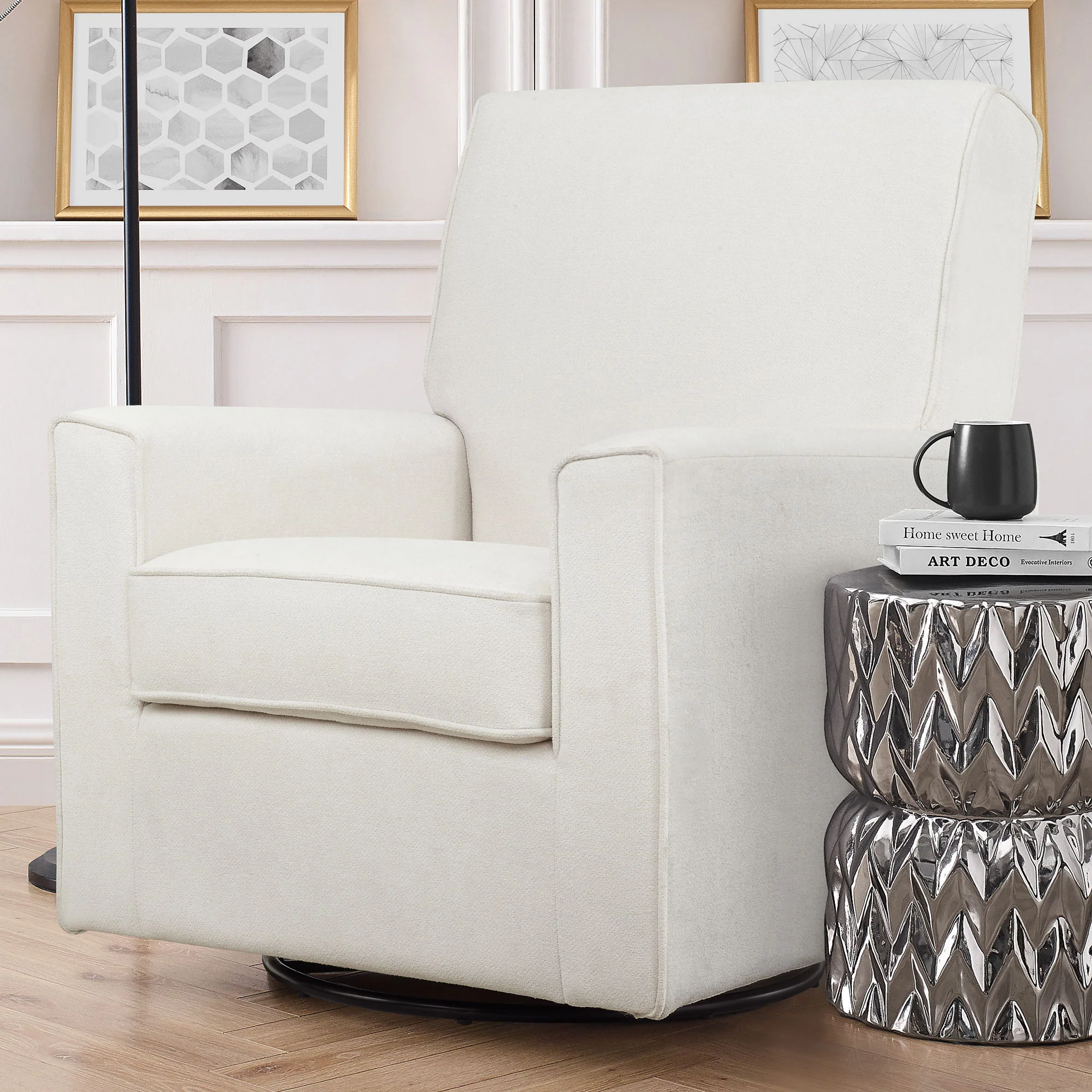 Sophie Nursery Glider Swivel Chair with LiveSmart Fabric - Image 10