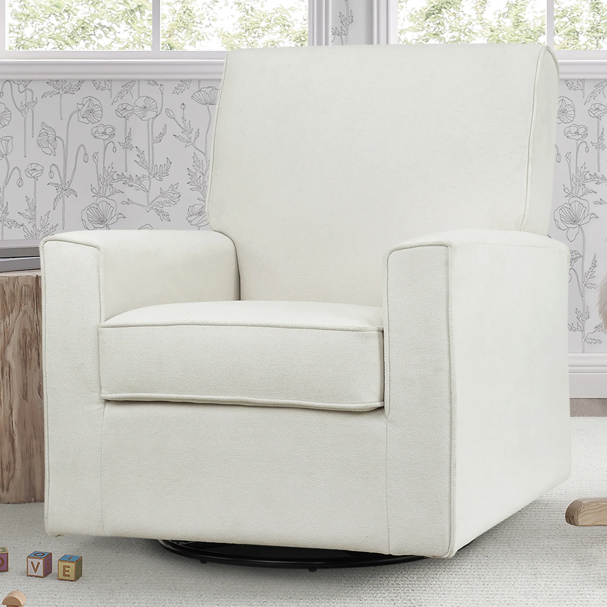 Sophie Nursery Glider Swivel Chair with LiveSmart Fabric - Image 11