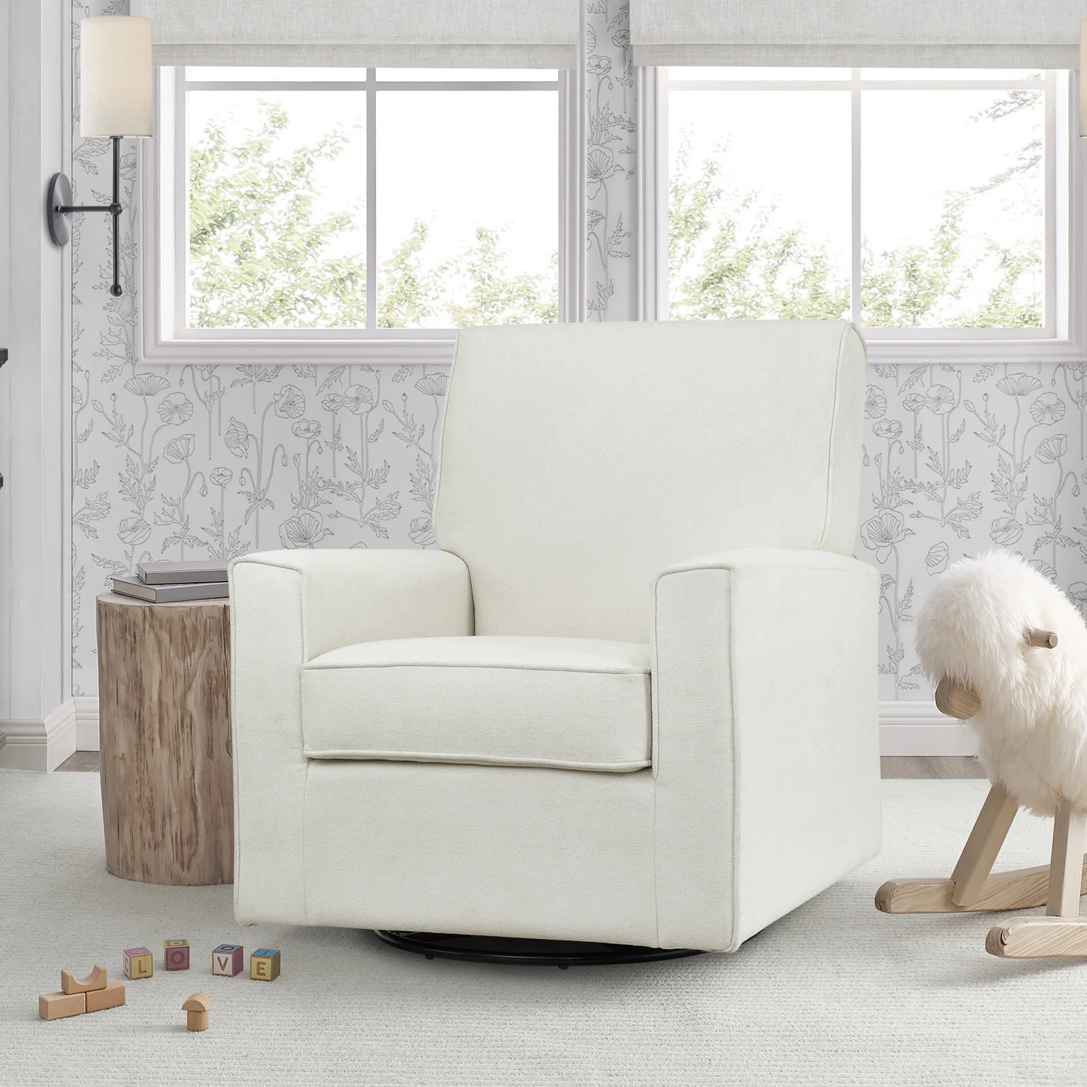 Sophie Nursery Glider Swivel Chair with LiveSmart Fabric - Image 16
