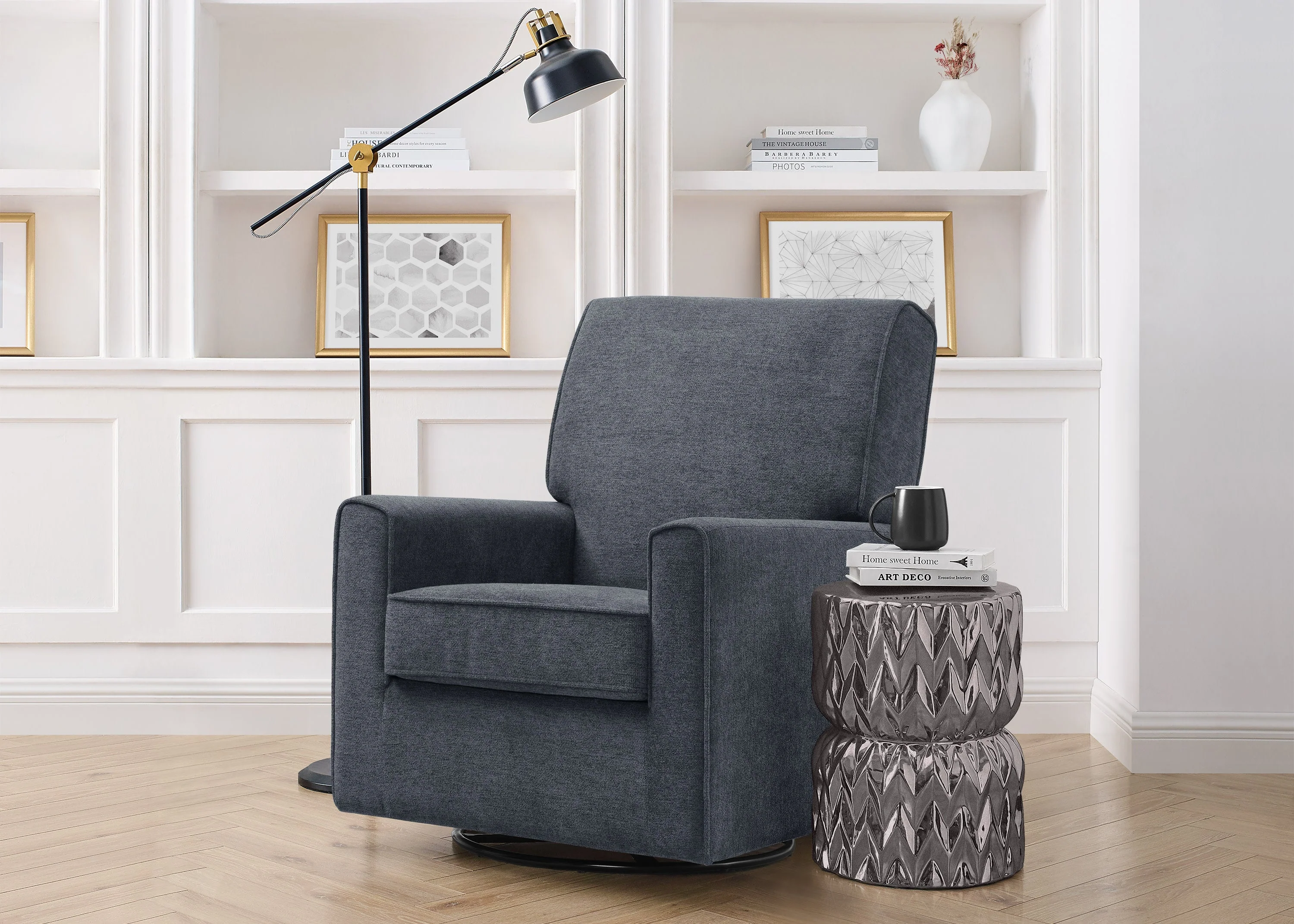 Sophie Nursery Glider Swivel Chair with LiveSmart Fabric - Image 6