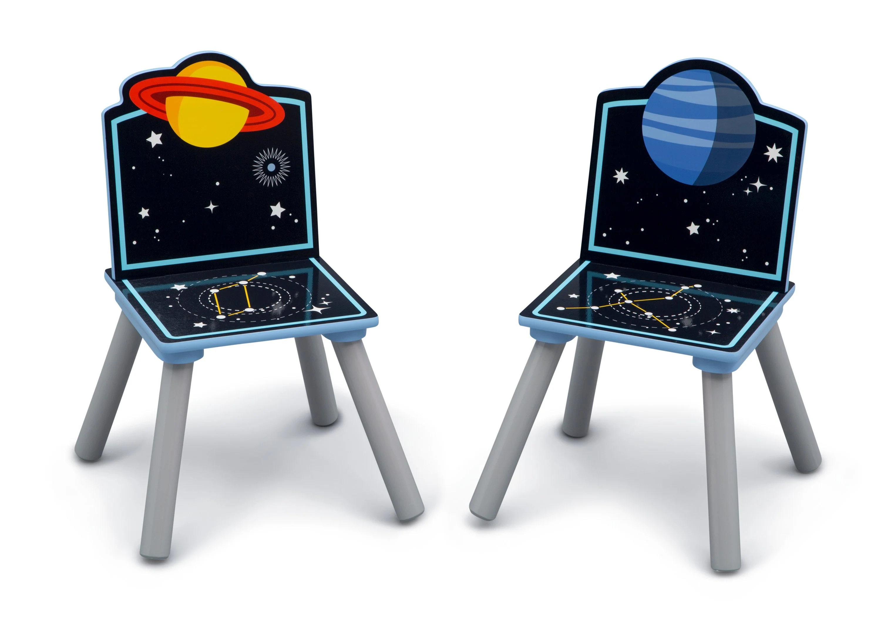 Space Adventures Kids Wood Table and Chair Set with Storage - Image 6