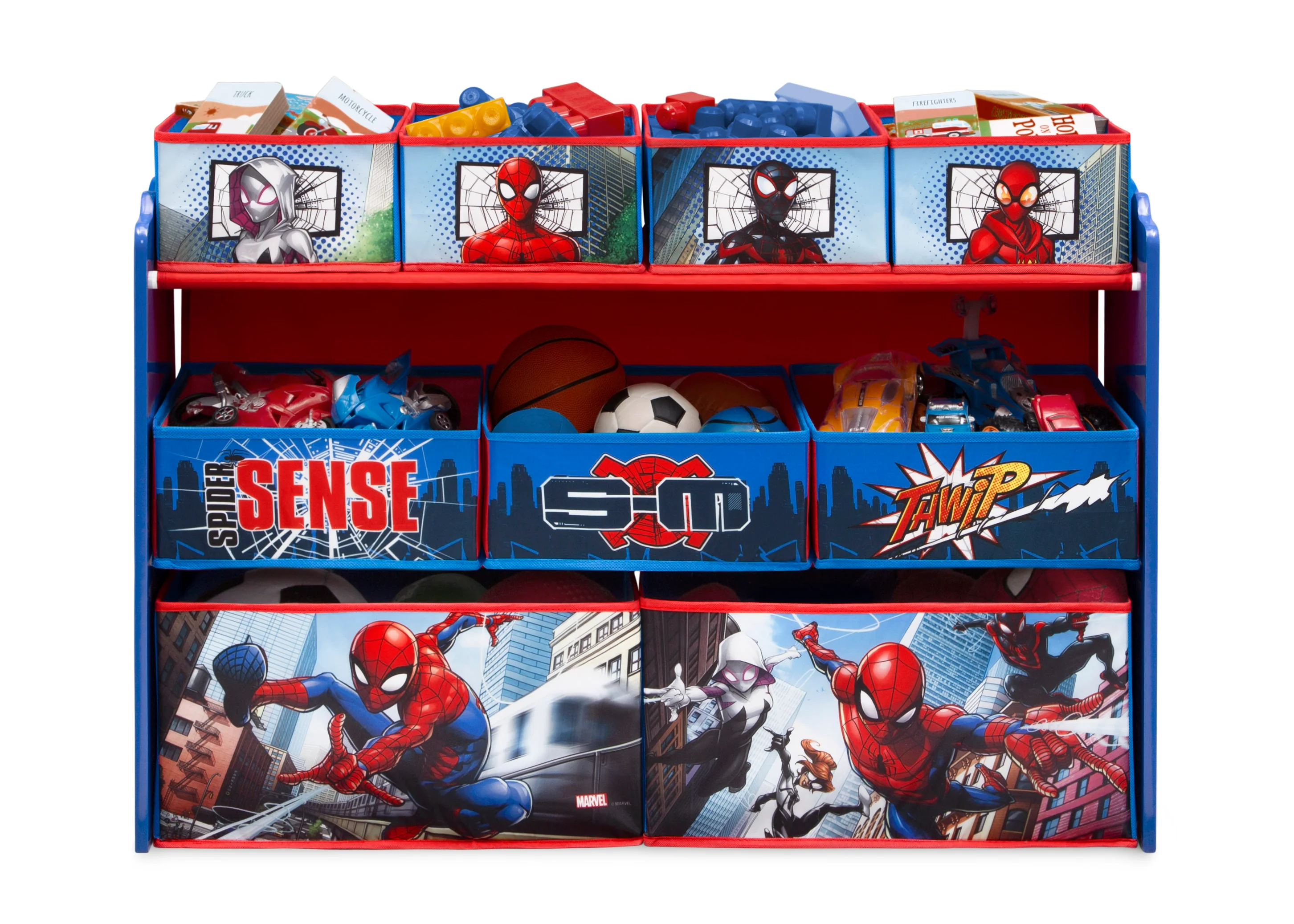 Spider-Man Deluxe 9 Bin Design and Store Toy Organizer - Image 3