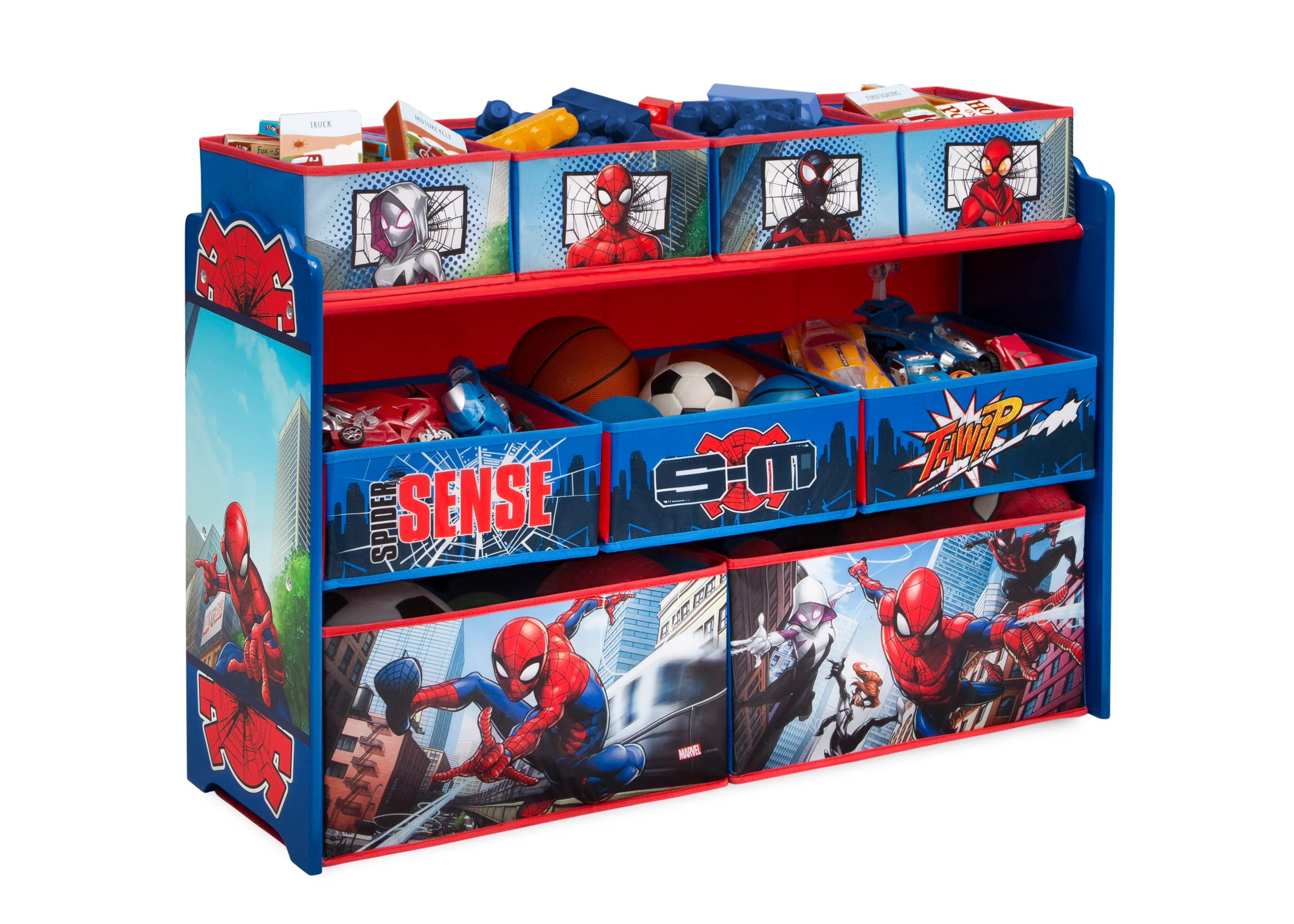 Spider-Man Deluxe 9 Bin Design and Store Toy Organizer - Image 4