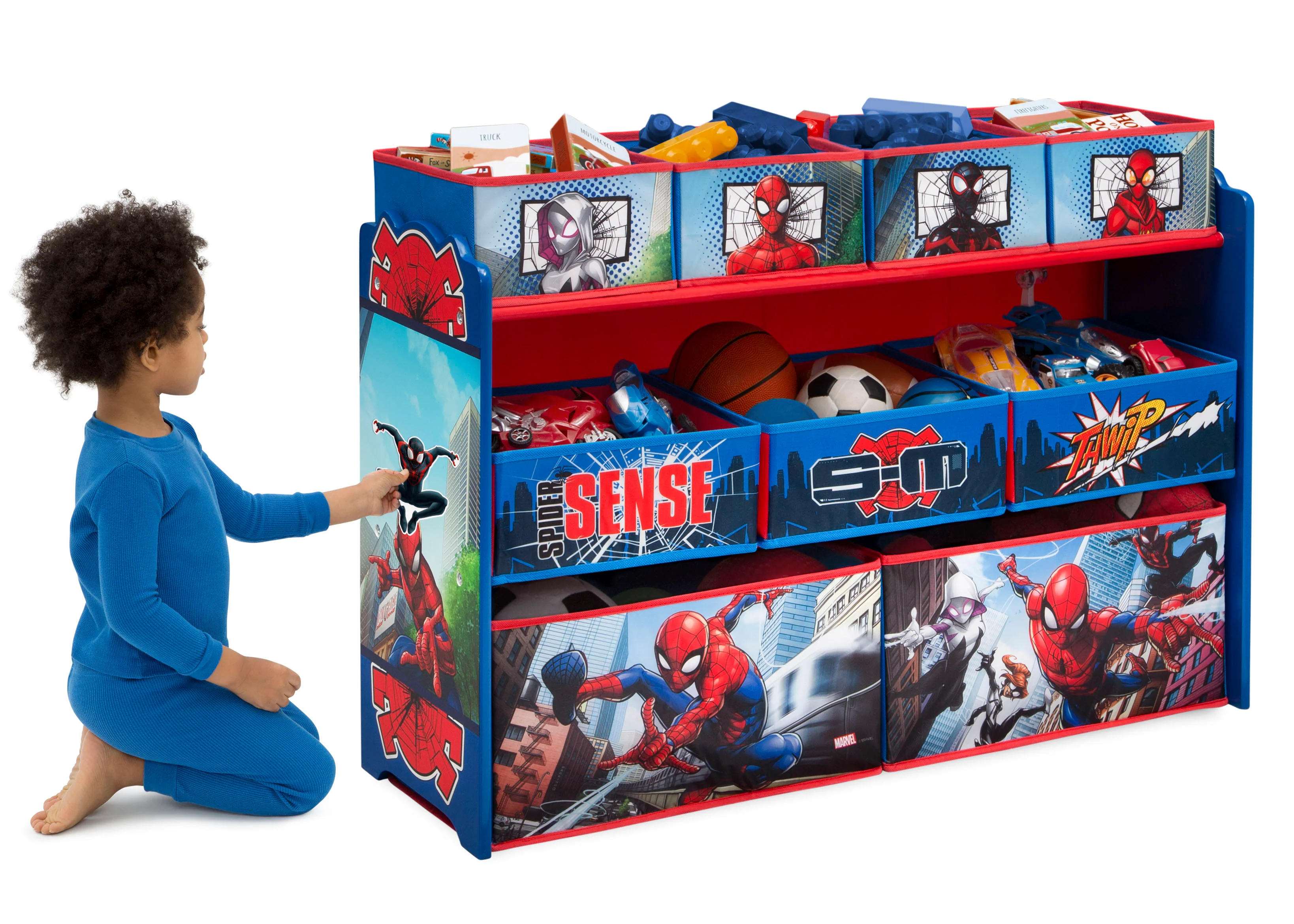 Spider-Man Deluxe 9 Bin Design and Store Toy Organizer - Image 6