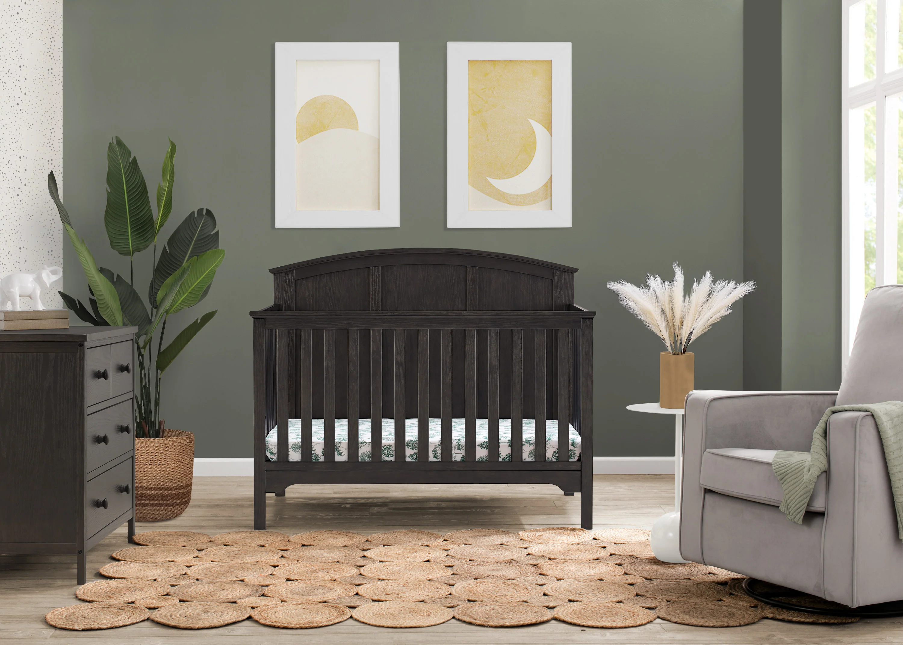 Sweet Beginnings Sage Curve Top 6-in-1 Convertible Crib - Image 10