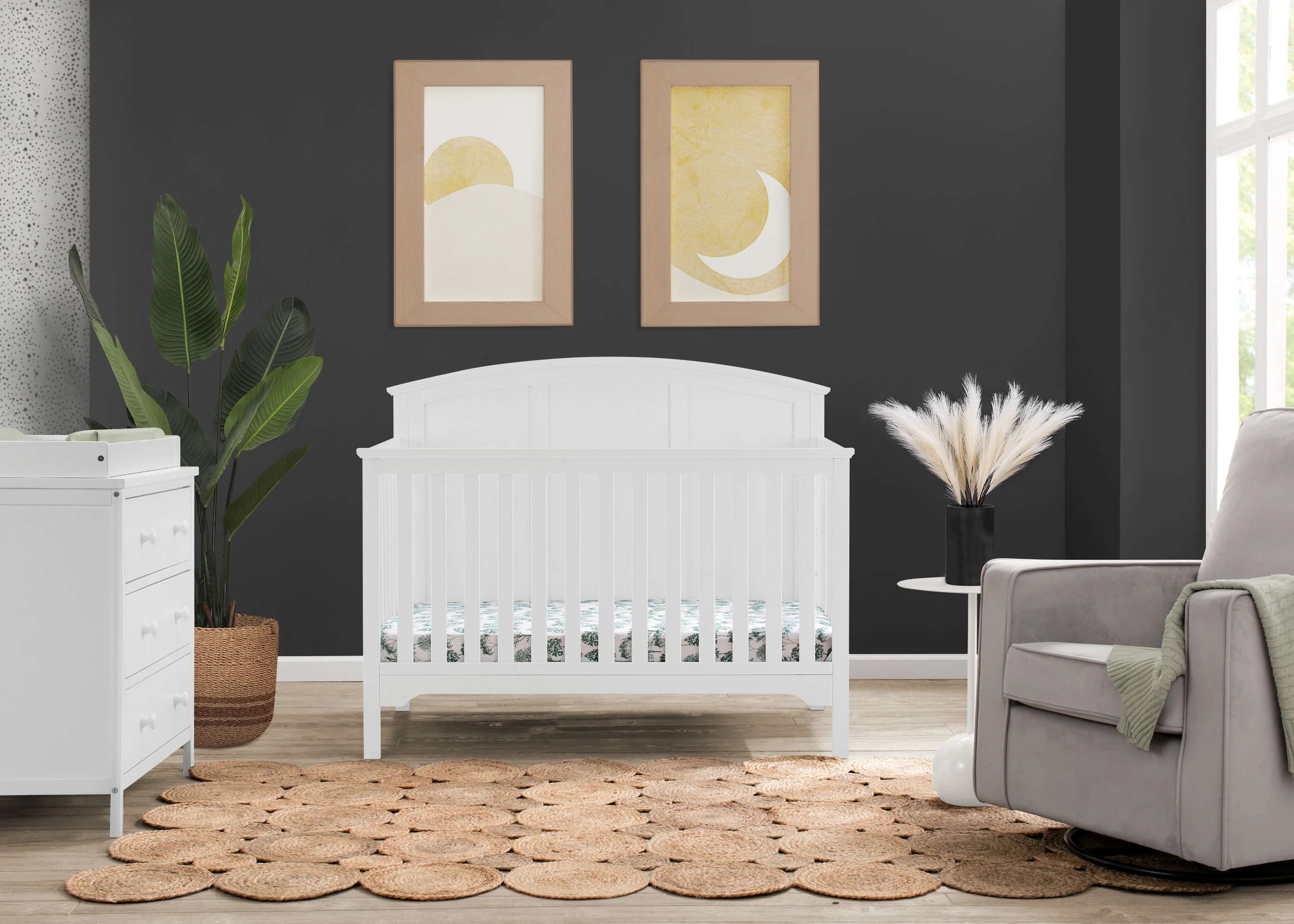 Sweet Beginnings Sage Curve Top 6-in-1 Convertible Crib - Image 19