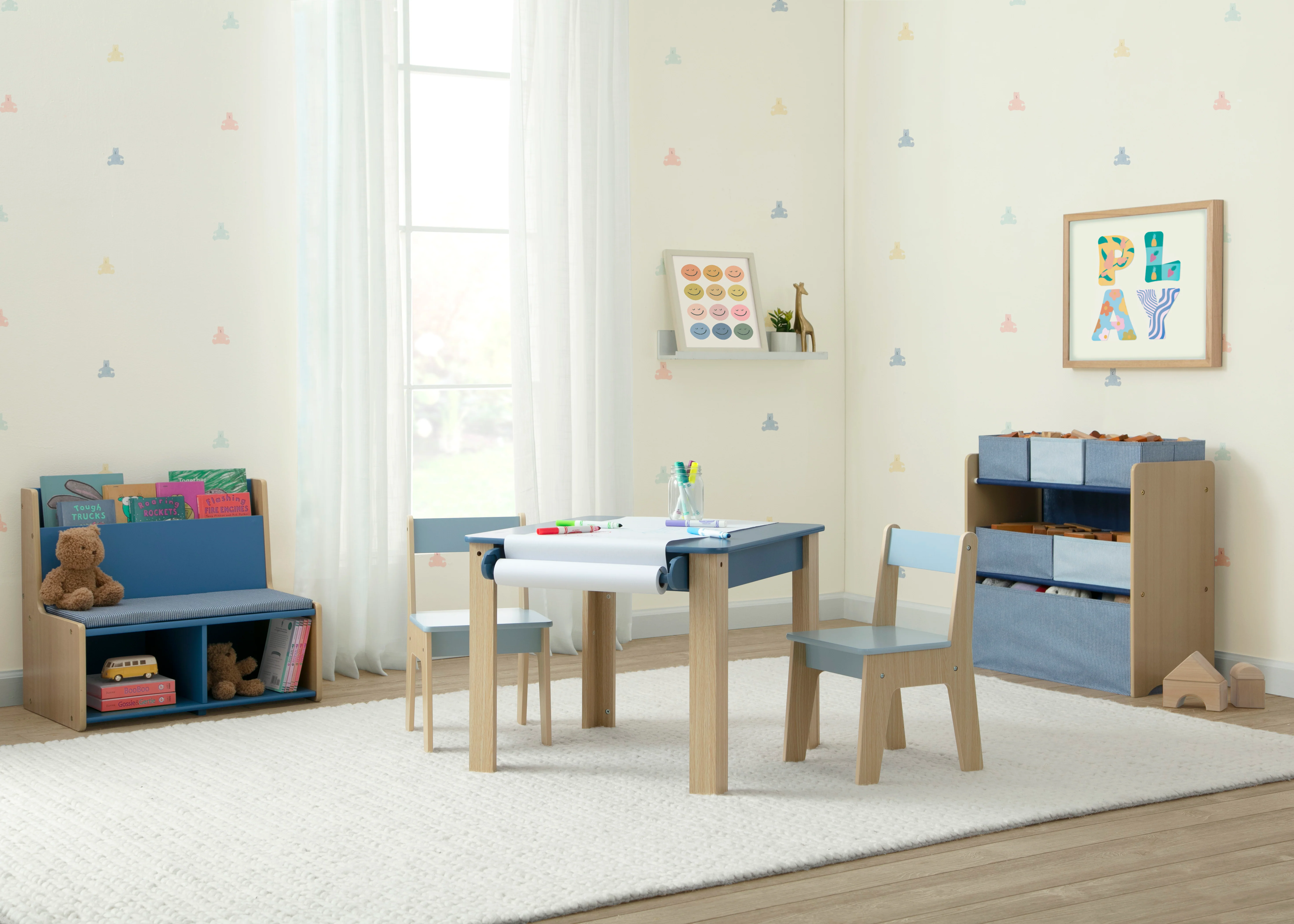 GapKids Table and 2 Chair Set with Paper Roll Holder - Image 7