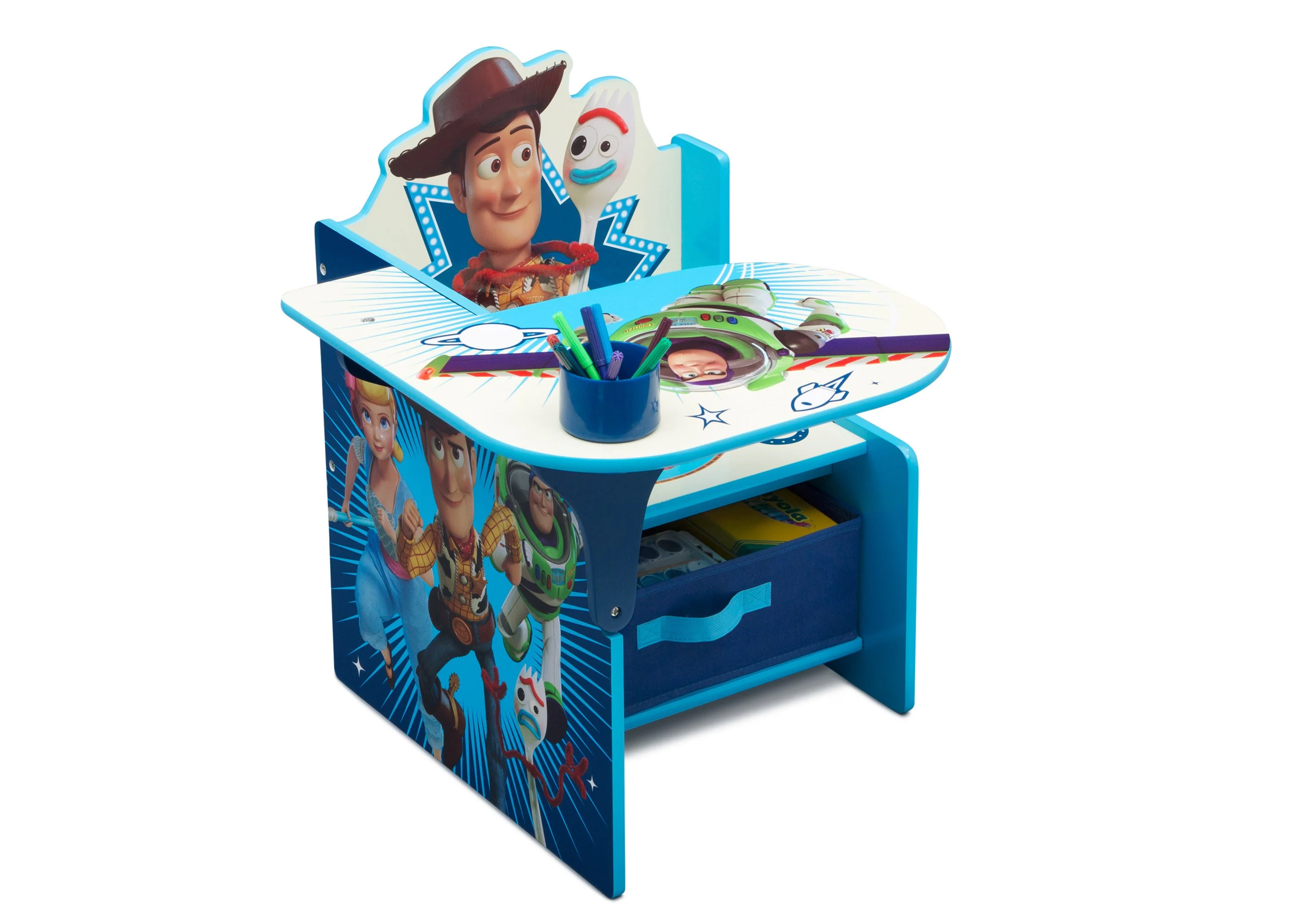 Toy Story 4 Chair Desk with Storage Bin by Delta Children - Image 2