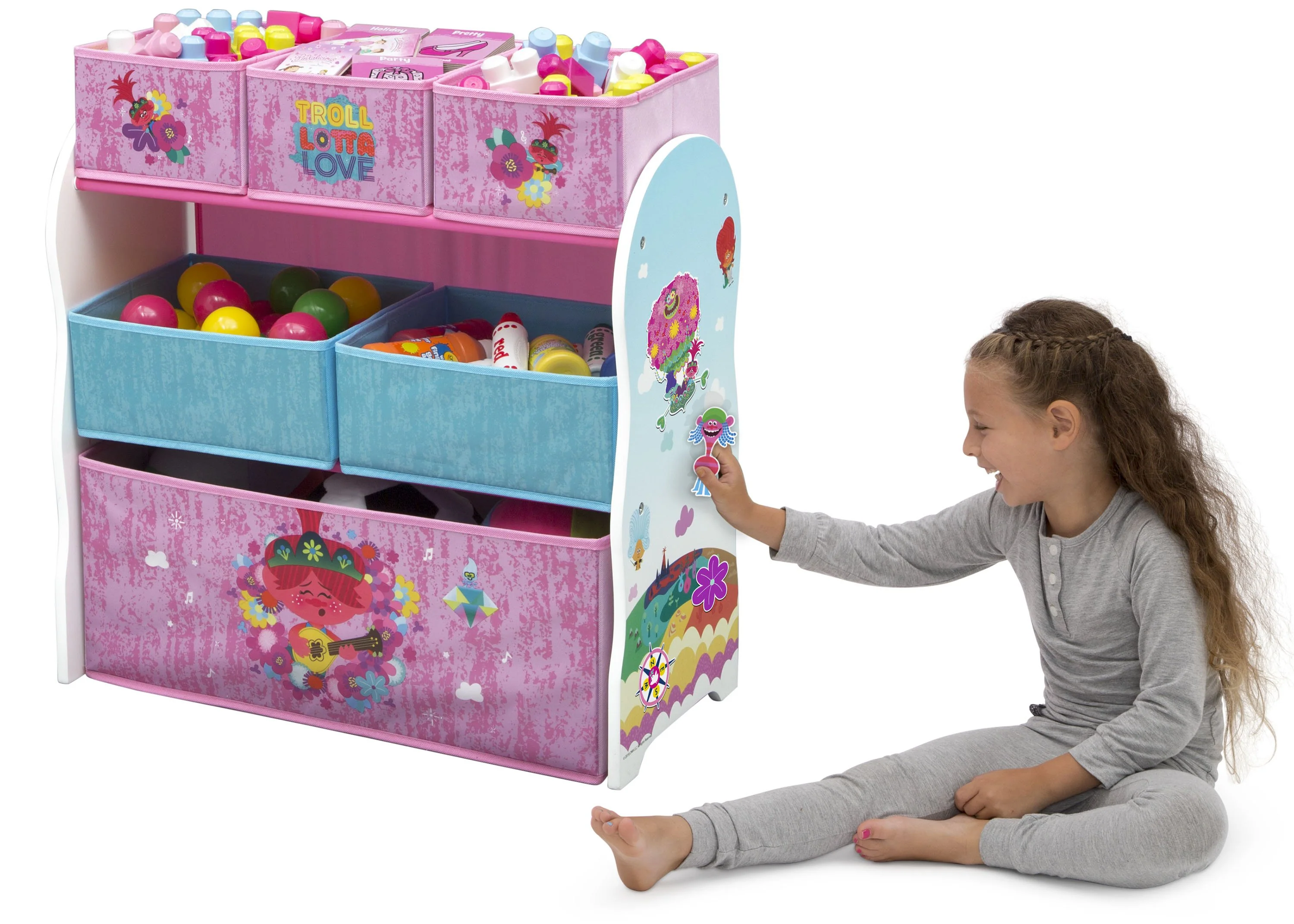 Trolls World Tour Design and Store 6 Bin Toy Organizer - Image 6